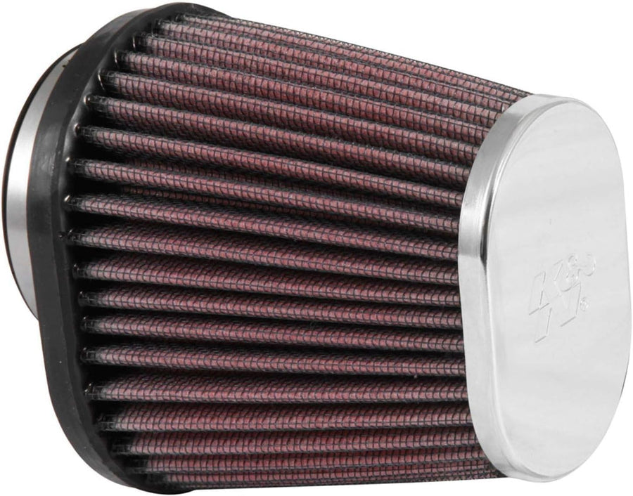 High-Flow K&N Original Lifetime Universal Clamp-On Air Filter:Performance, Premium, Washable: Flange Diameter: 2.125 In, Filter Height: 4 In, Flange Length: 0.625 In, Shape: Oval Straight, RC-2890