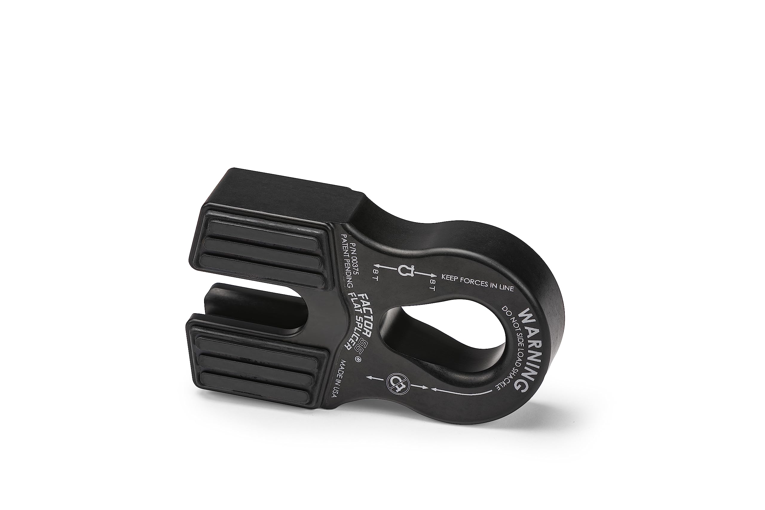 Flat Splicer Factor 55 Low-Profile Design for Synthetic Rope, Fits Synthetic Rope up to 1/2" - Black