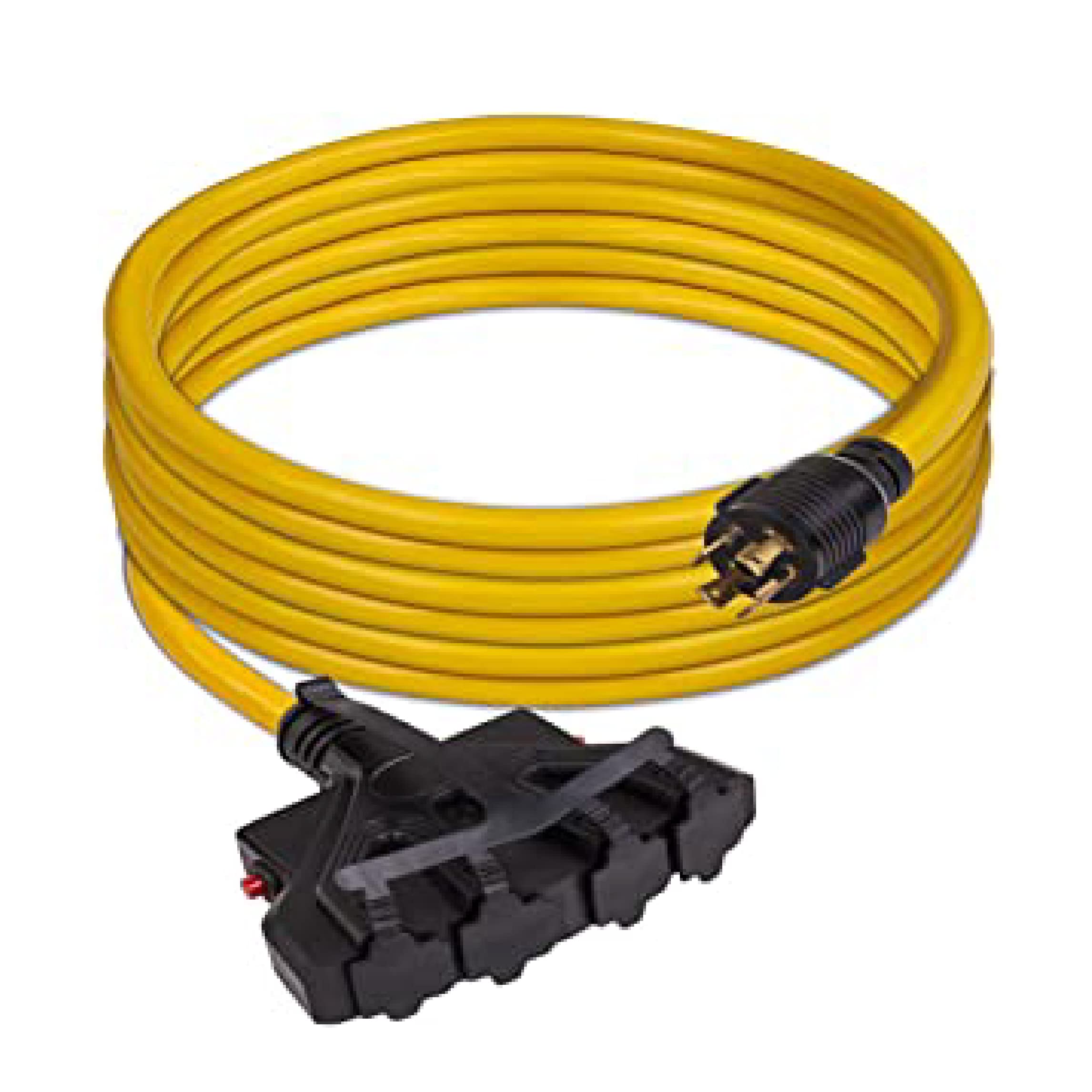 Firman Power 1120 Firman 1120 Cord - 25 ft., 10AWG with Circuit Breaker, 30 Amps/250 Volts, L14-30P to 5-20R (4), 1 Pack
