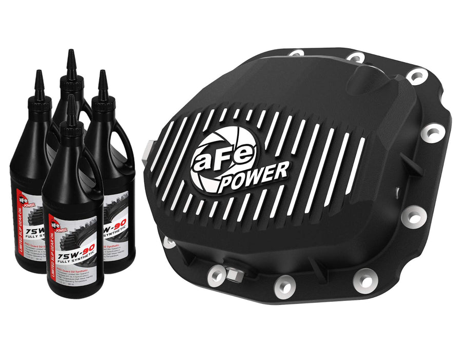 aFe Power Pro Series 46-71181B Differential Cover Black w/Machined Fins & Gear Oil (Super 8.8 axle)