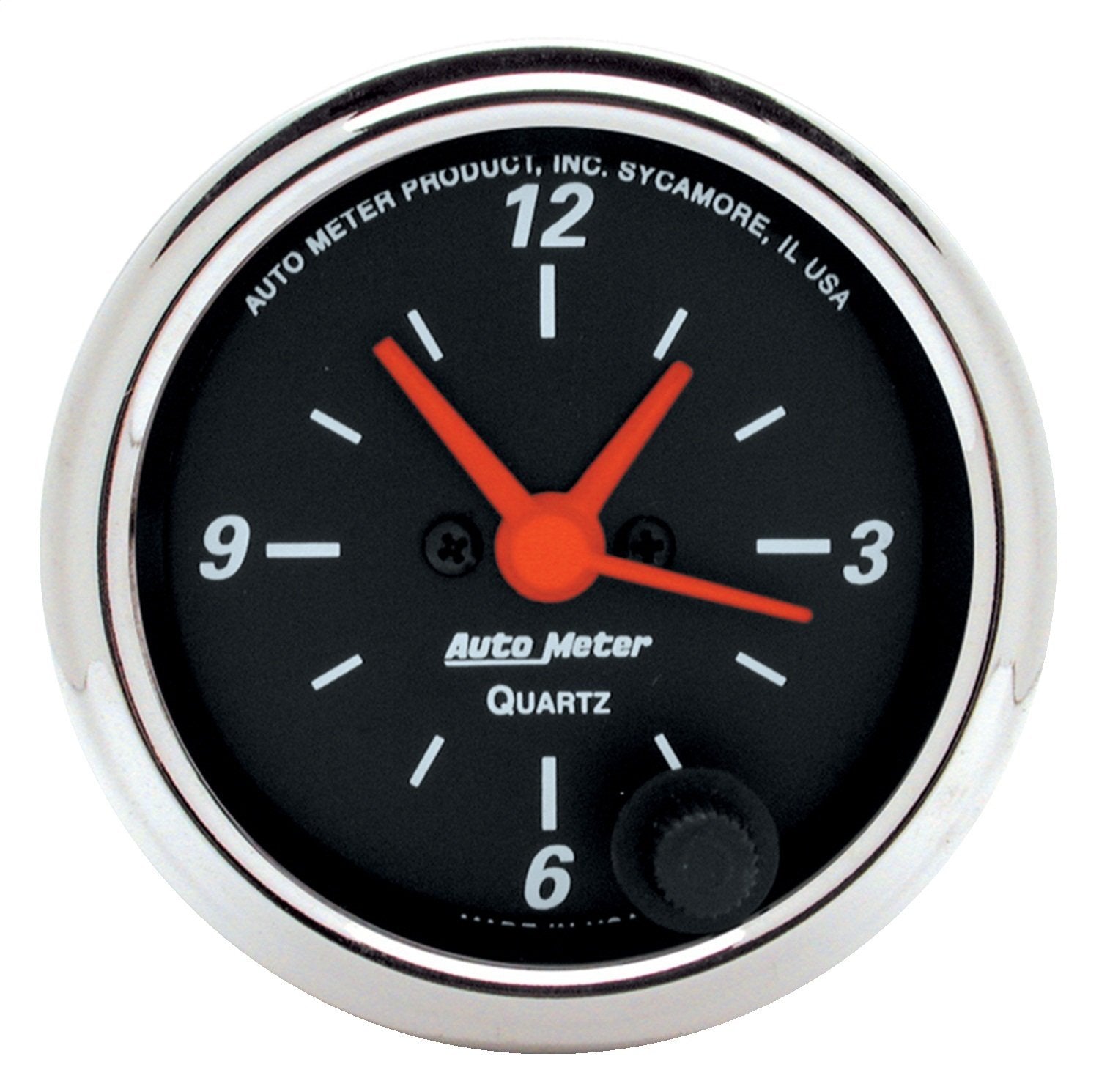 AUTO METER Designer Black Clock 1484 Regular, 2.3125 in.