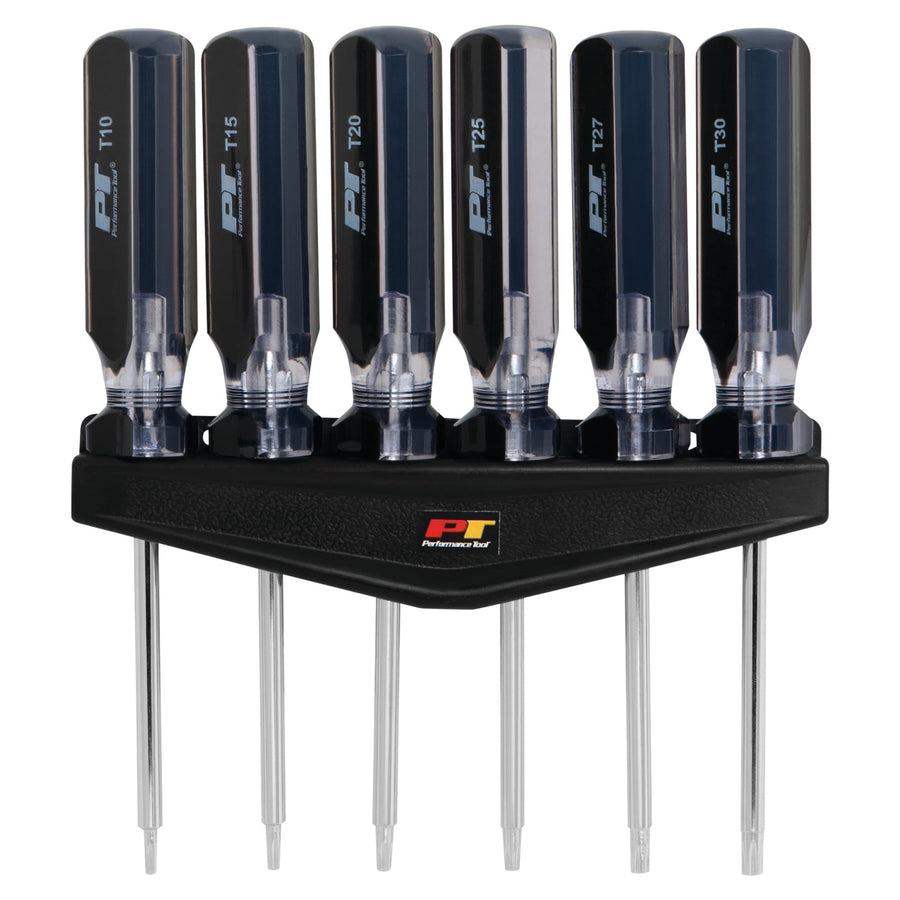 W80006 Performance Tool 6-Piece Professional Star Driver Set with Rack