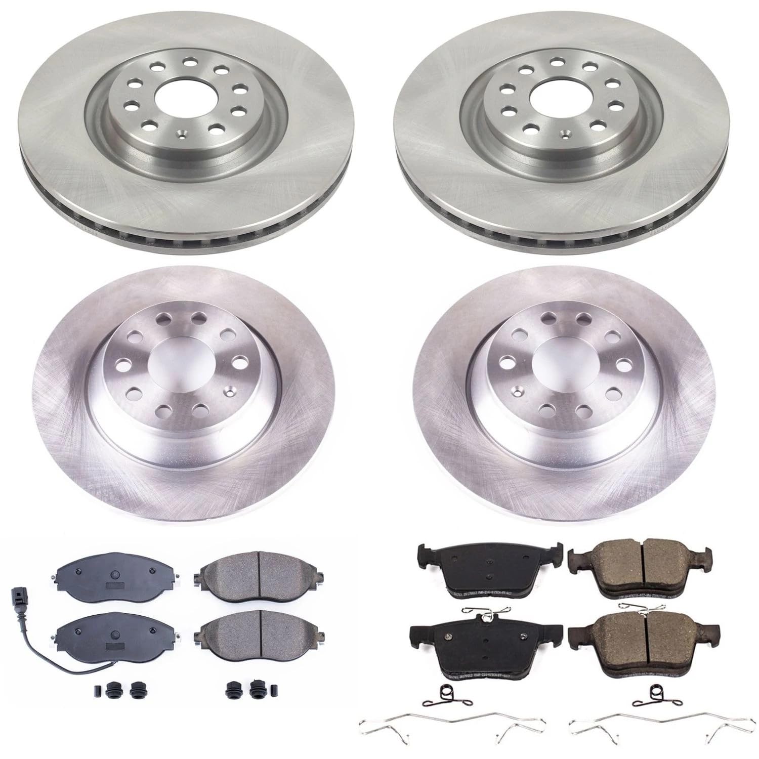Power Stop KOE8168 Front and Rear Replacement Brake Kit-OE Brake Rotors & Ceramic Brake Pads For 2018 2019 2020 2021 VW Volkswagen Tiguan| 2.0L 2019 2020 VW Jetta