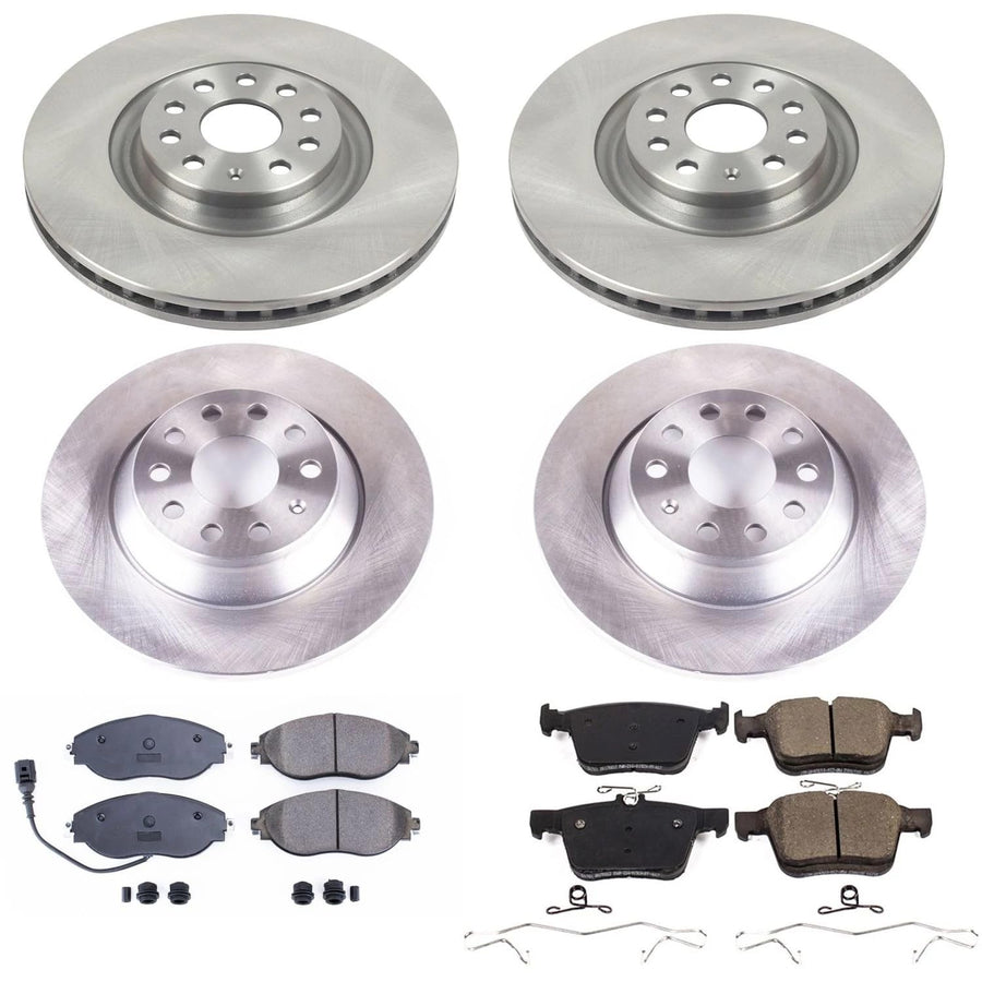 Power Stop KOE8168 Front and Rear Replacement Brake Kit-OE Brake Rotors & Ceramic Brake Pads For 2018 2019 2020 2021 VW Volkswagen Tiguan| 2.0L 2019 2020 VW Jetta