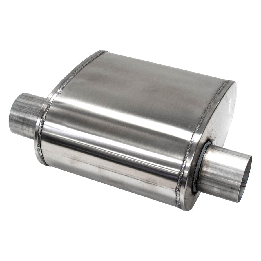 Corsa - CORSA EXHST Custom Sport Muffler 304SS 2.5in Offset In / 2.5in Offset Same Side Out 10in Length (CP250SS)