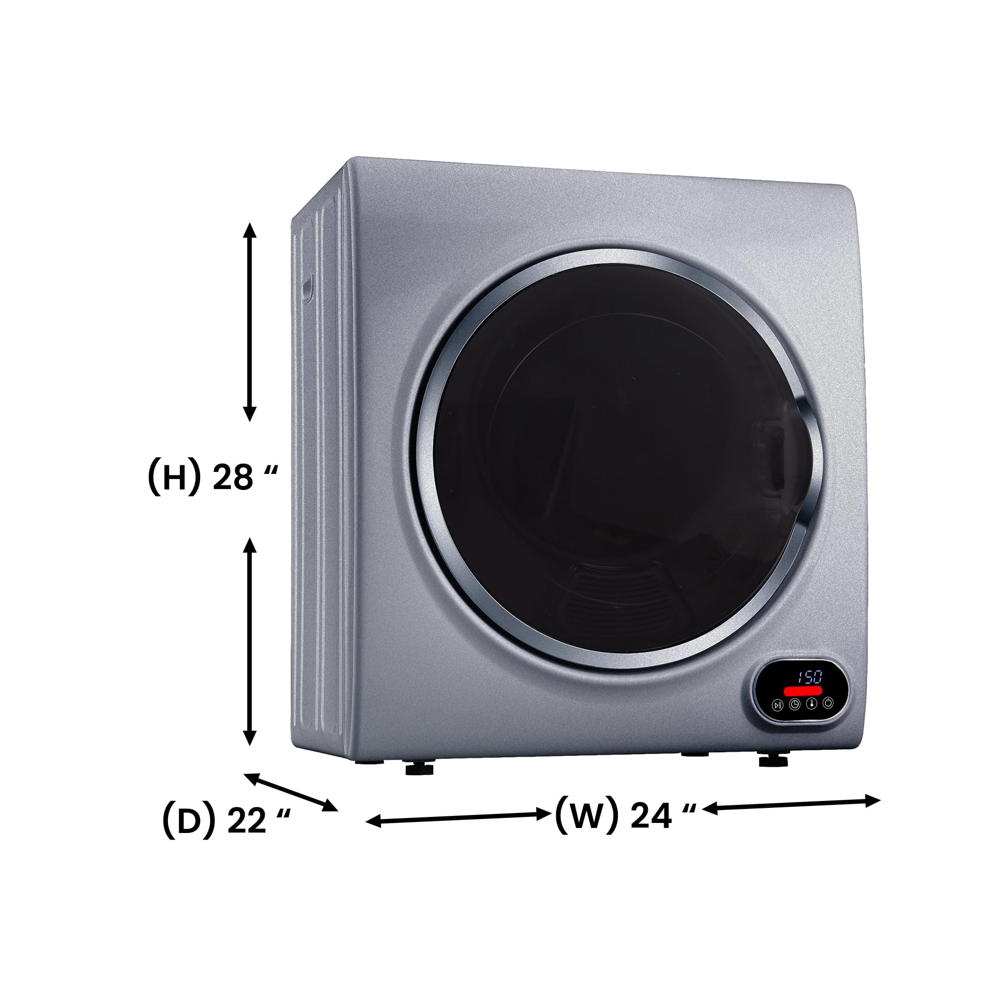 Equator Sensor Compact Vented Dryer 3.5cf/13lbs 110V Bottom control DIGITAL (Silver)