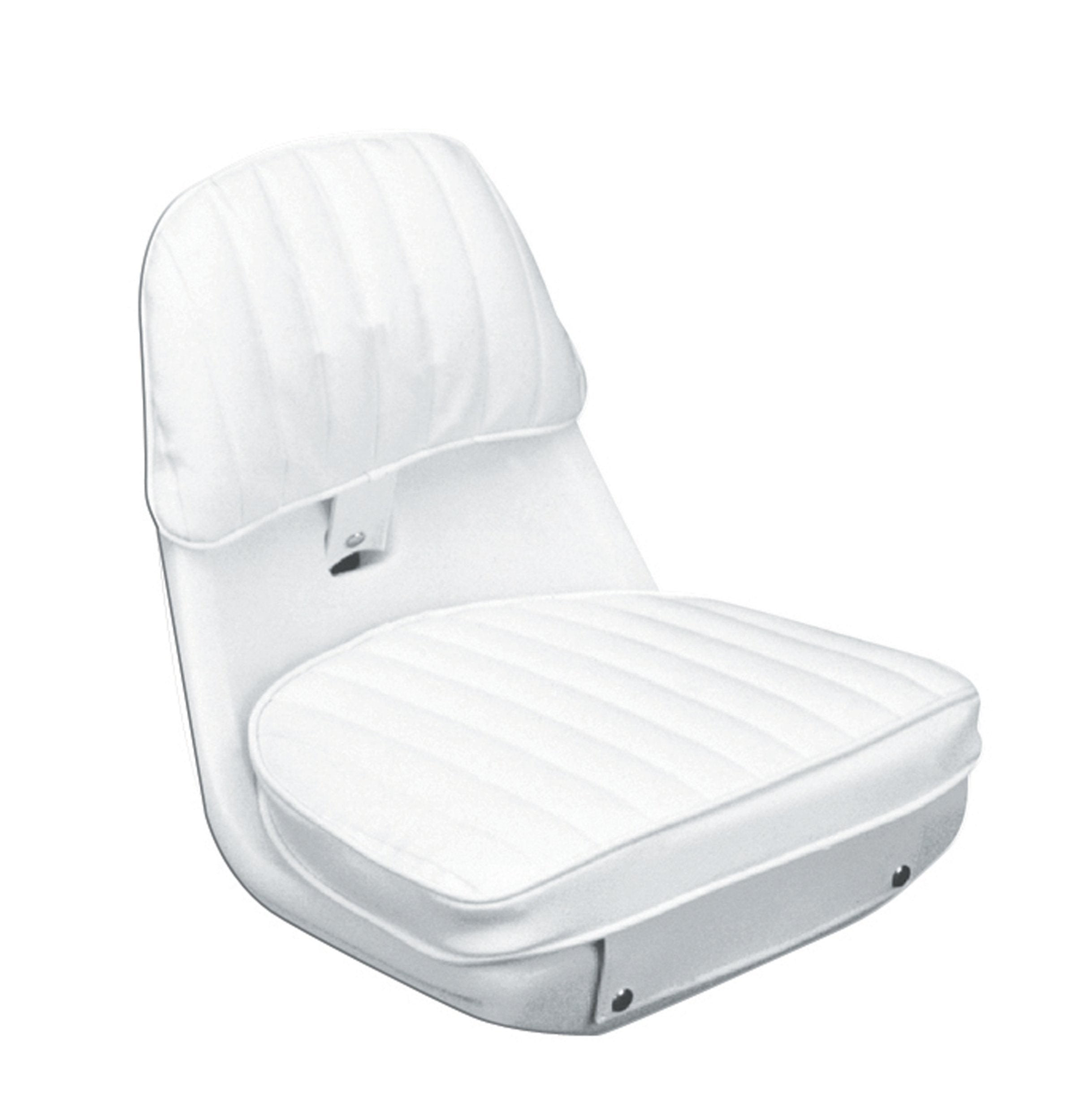 Moeller Economy Heavy Duty Boat Helm Seat, Cushion, and Mounting Plate Set (17.5" x 15.625" x 16.25", White)