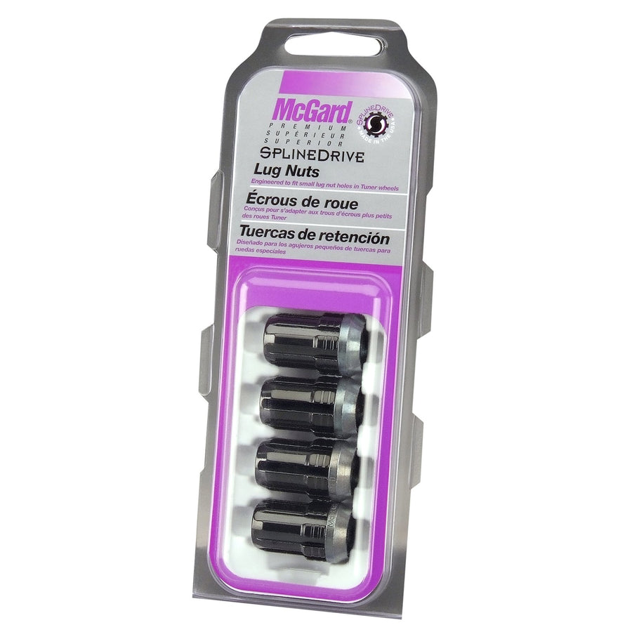 McGard Black SplineDrive 65354BK Lug Nuts (M12 x 1.25 Thread Size) - Set of 4, 4 Lug Nuts