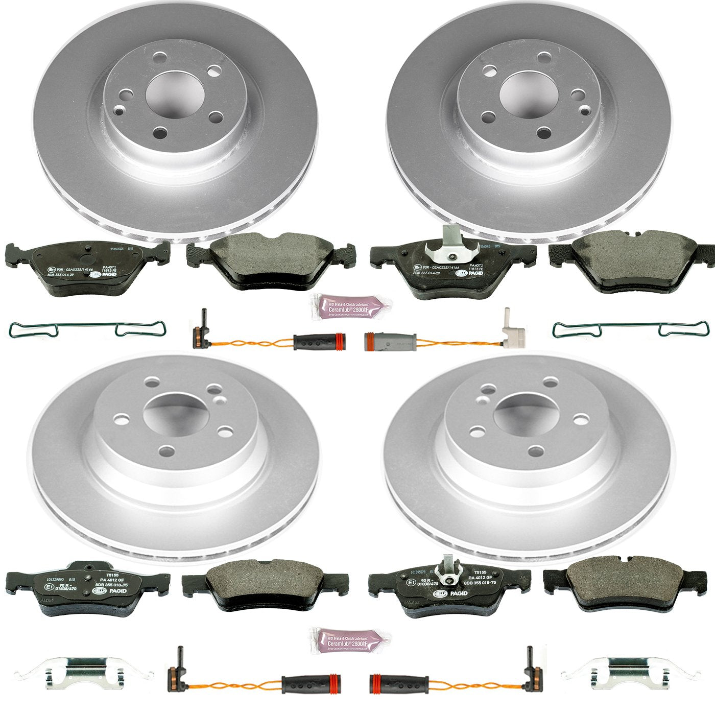 Power Stop ESK4518 Euro-Stop Brake Kit Front & Rear For Mercedes-Benz E350 2006-2009 [Model Specific]
