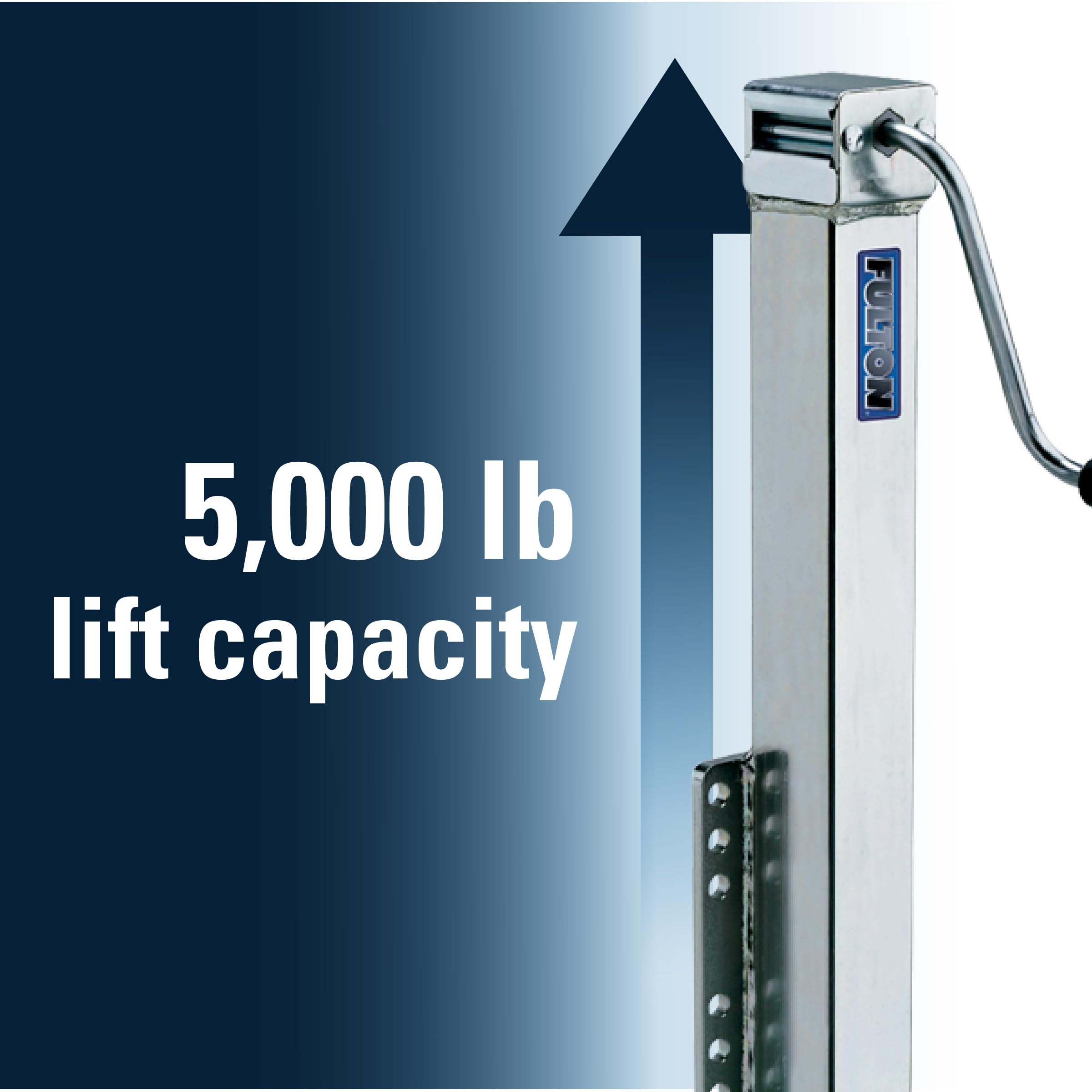 Fulton Trailer Tongue Jack HD50000101 Bolt-On with Drop Leg - 5000 lb. Weight Capacity, Beige
