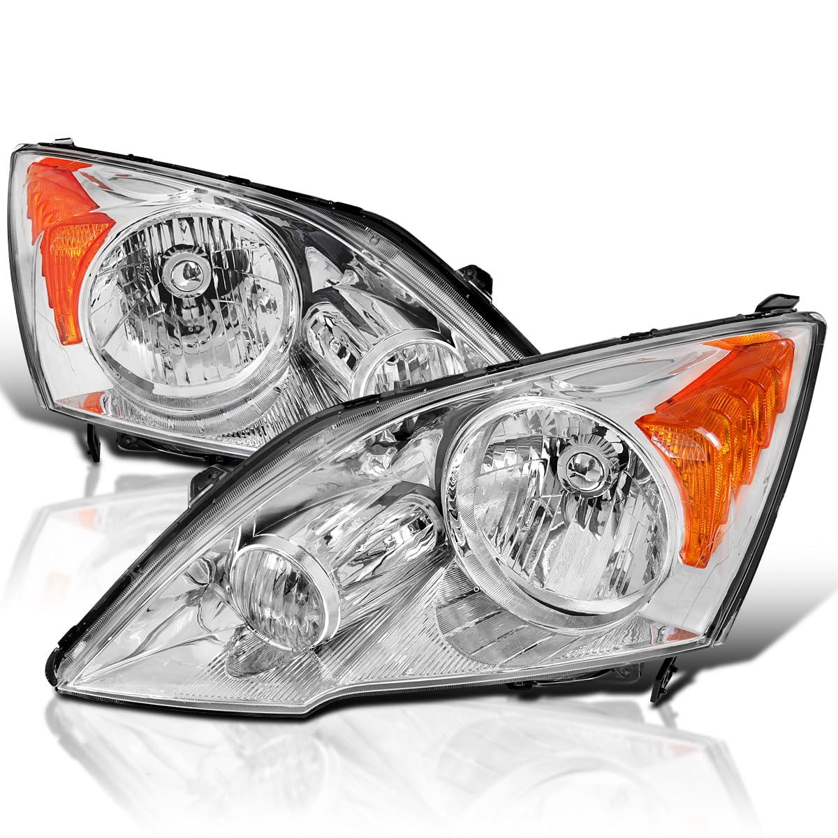 Chrome Headlights SPEC-D TUNING Compatible with 2007-2011 Honda CR-V