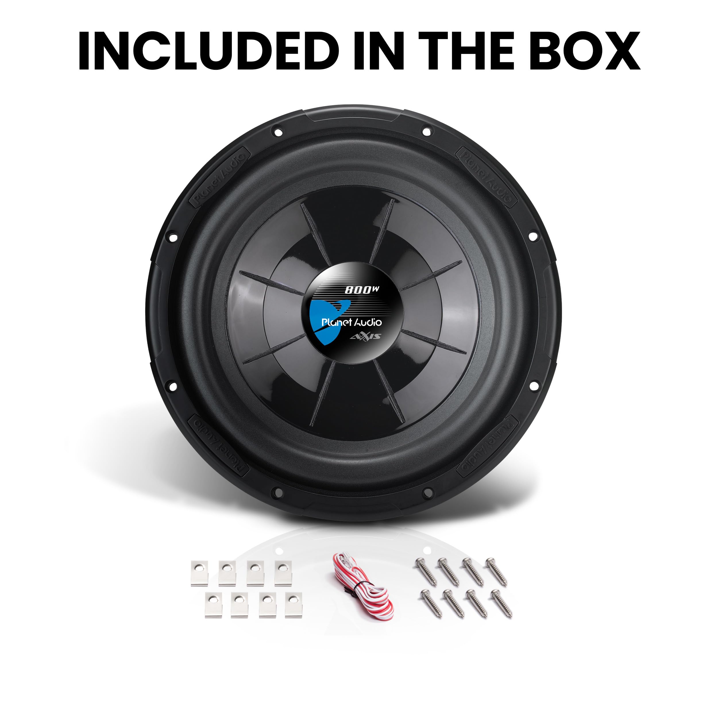 Axis Series Planet Audio PX10 10 Inch Car Subwoofer - 800 Watts Max, Single 4 Ohm Voice Coil, Sold Individually, Hook Up to Amp