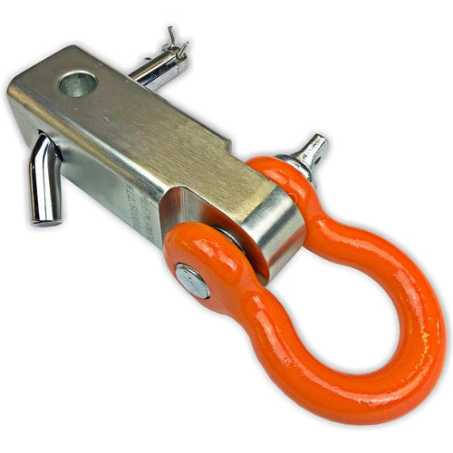 Mile Marker Steel Hitch Receiver 60-65000C with D Ring fits all Standard Class III Hitches with 2” Receivers - Zinc Coated Aluminum - Dual Sided Mounting Options - Corrosion Resistant - Easy Install