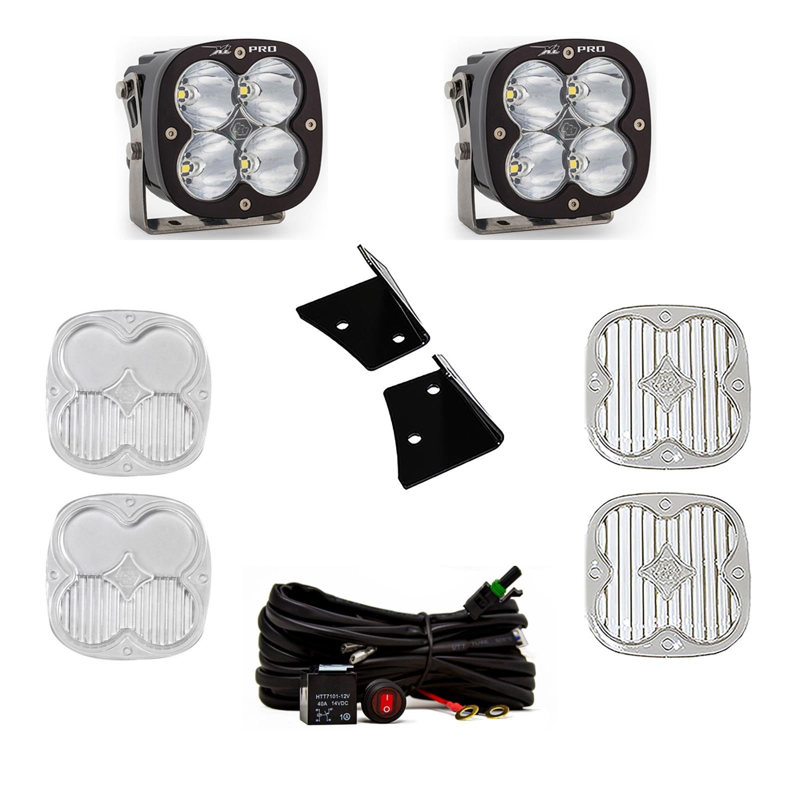 Baja Designs A-Pillar Light Kit XL Pro LED for Jeep Wrangler JK 2007-18 (Spot Lens; Clear)