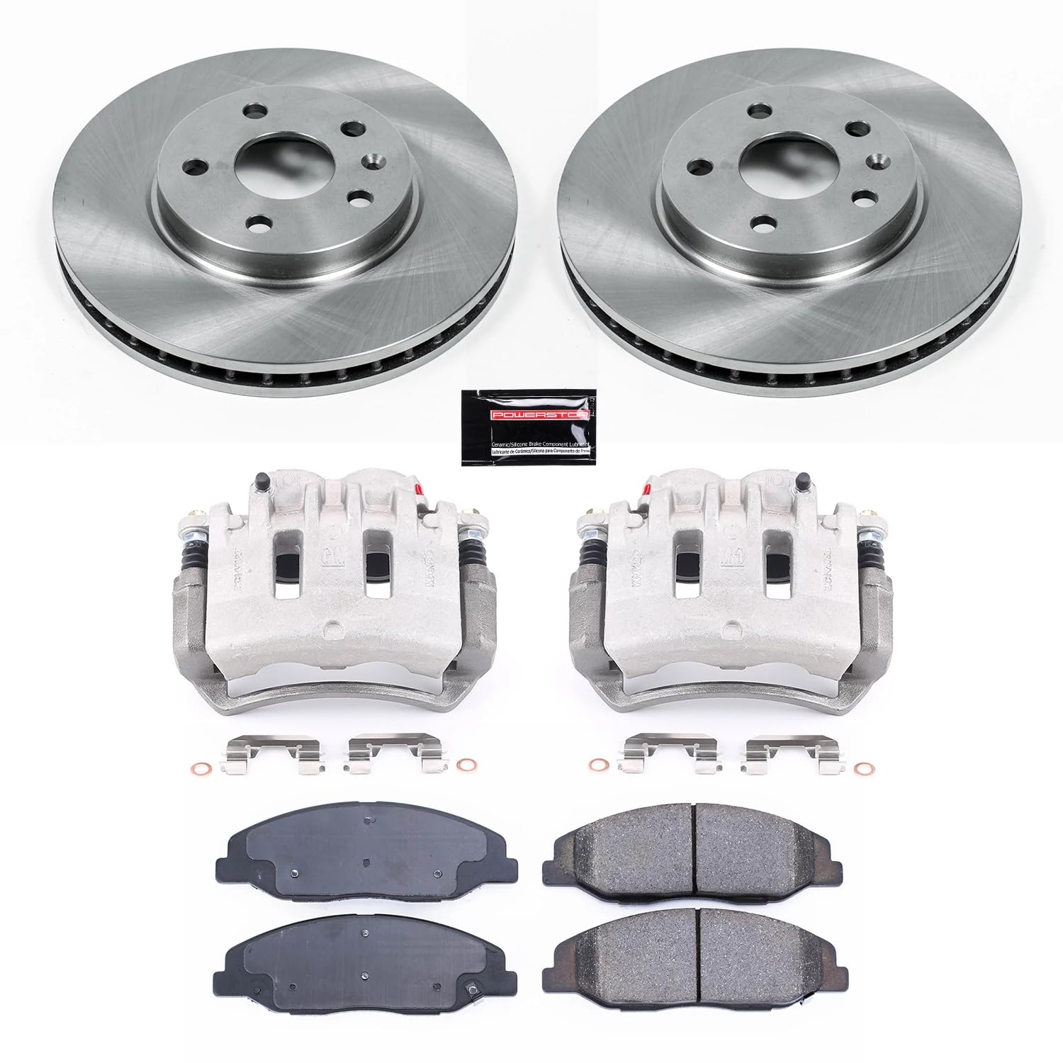 Power Stop KCOE4721 Brake Kit Stock Replacement with OE Calipers- Front For Cadillac CTS 2008-2014 [Model Specific]