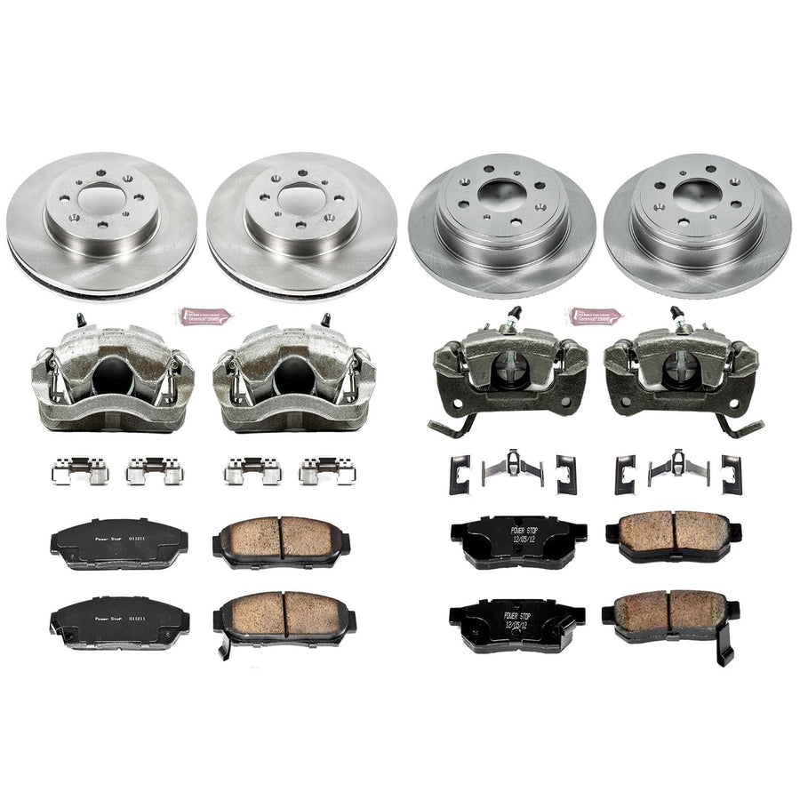 Power Stop KCOE693 1-Click OE Replacement Brake Kit with Calipers For Acura Integra 1994-2001, Honda Civic 1993-1995 [Model Specific]