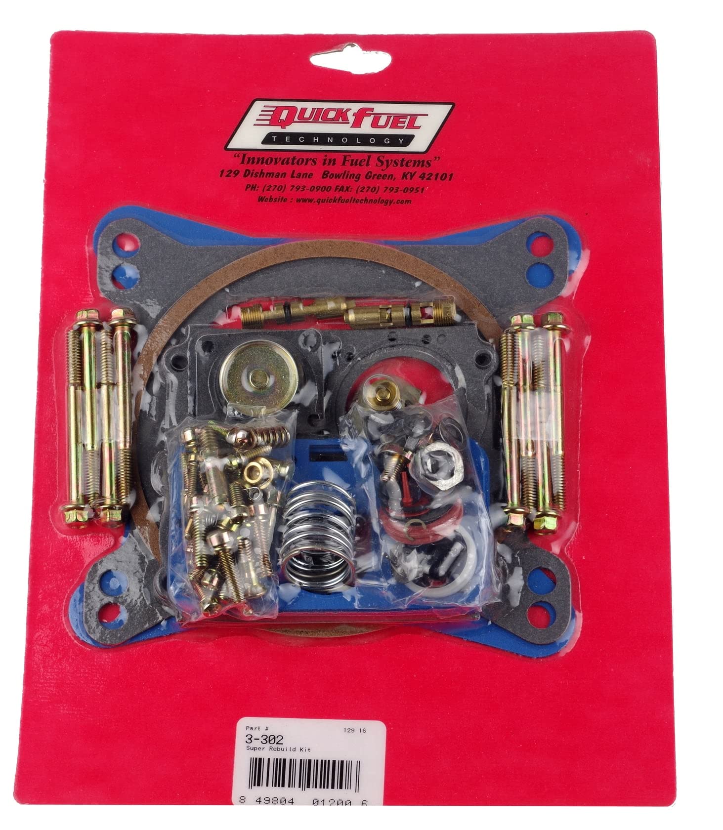 3-302QFT Quick Fuel Super Non-Stick Rebuild Kit; 4150 D.P. (390-850 CFM)