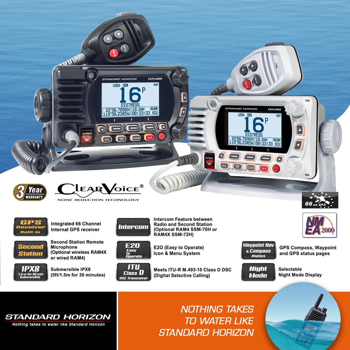GX1850 Standard Horizon Fixed Mount VHF - NMEA 2000 - Black