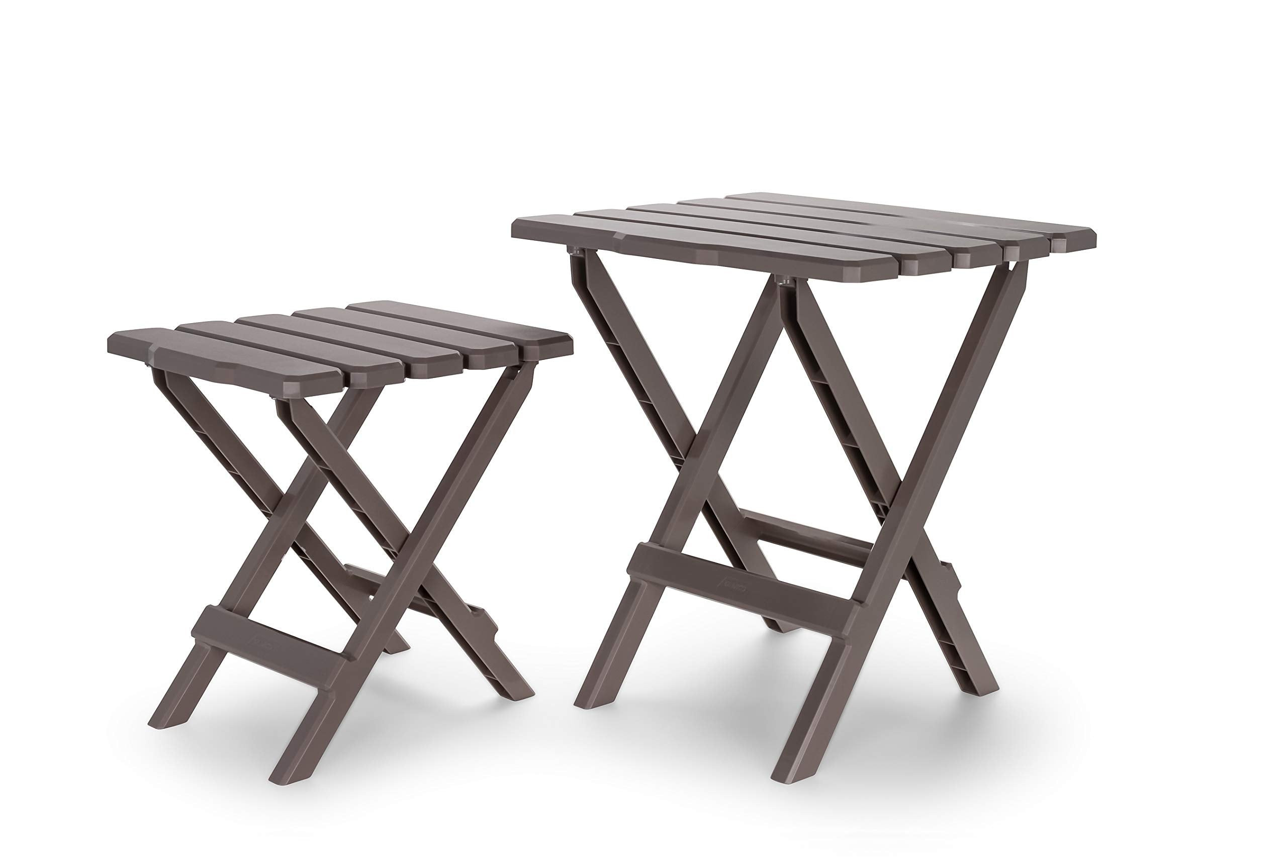 Large Quick-Folding Camco Adirondack Table, Plastic, Taupe