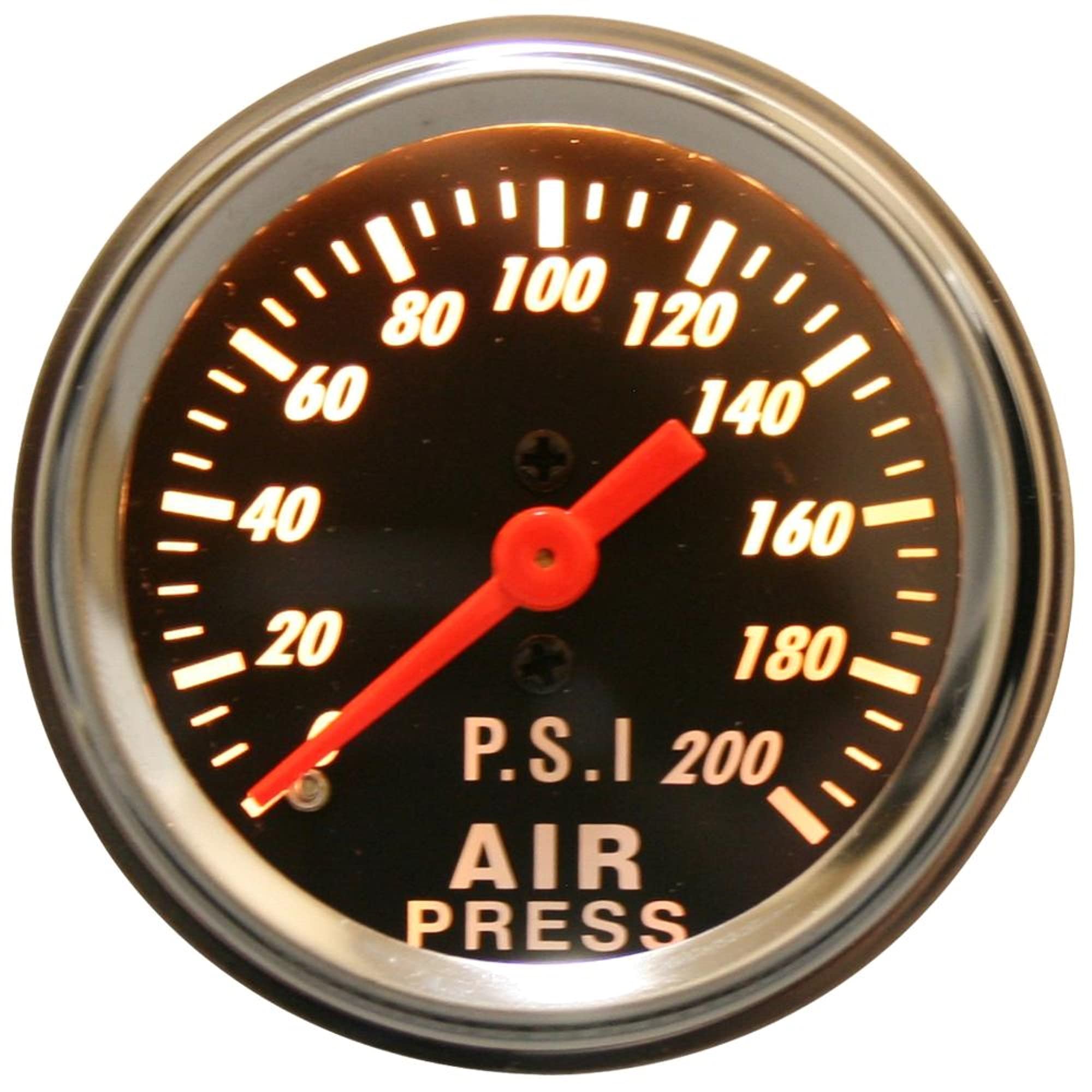 0-200psi Bulldog Winch 42074B- Air Pressure Gauge 2.0 Inch Mechanical, Lighted