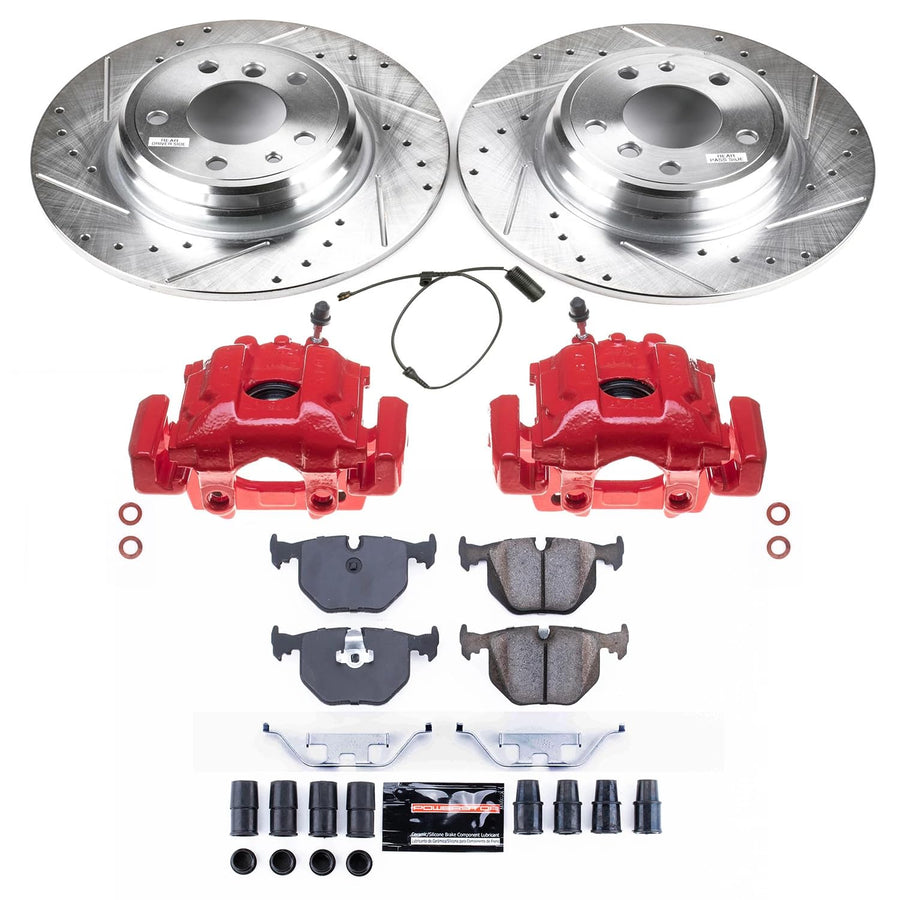 Power Stop Z23 Daily Driver Rear Caliper Kit-Drilled/Slotted Brake Rotors & Carbon-Fiber Ceramic Brake Pads KC5711