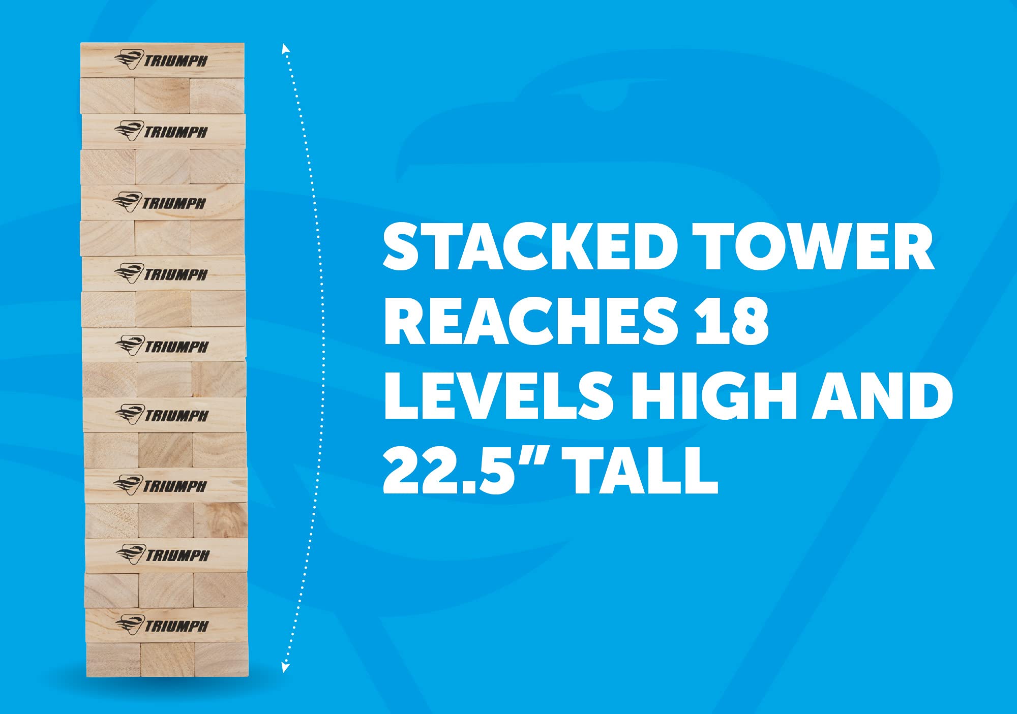 Triumph Large Tumble Tower Triumph - Includes 54 Wood Tumble Blocks and Carry Case