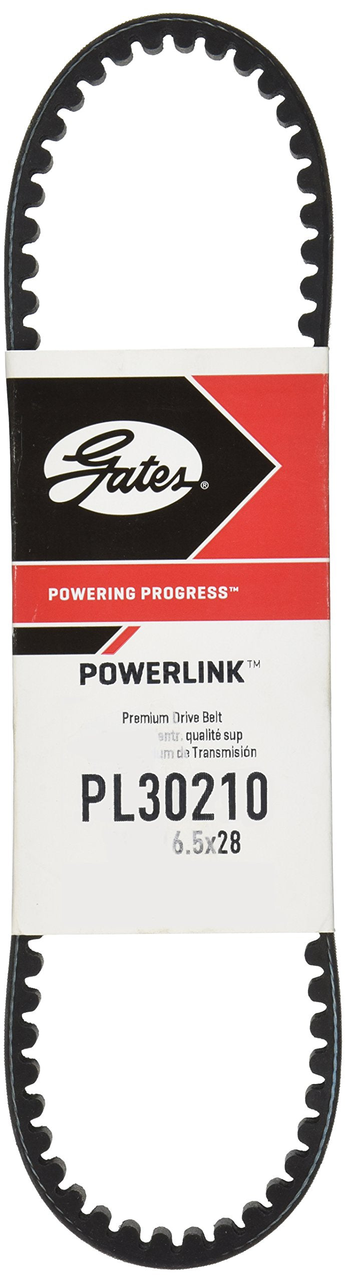 Gates Premium PL30210 PowerLink Continuously Variable Transmission (CVT) Scooter Belt, Black