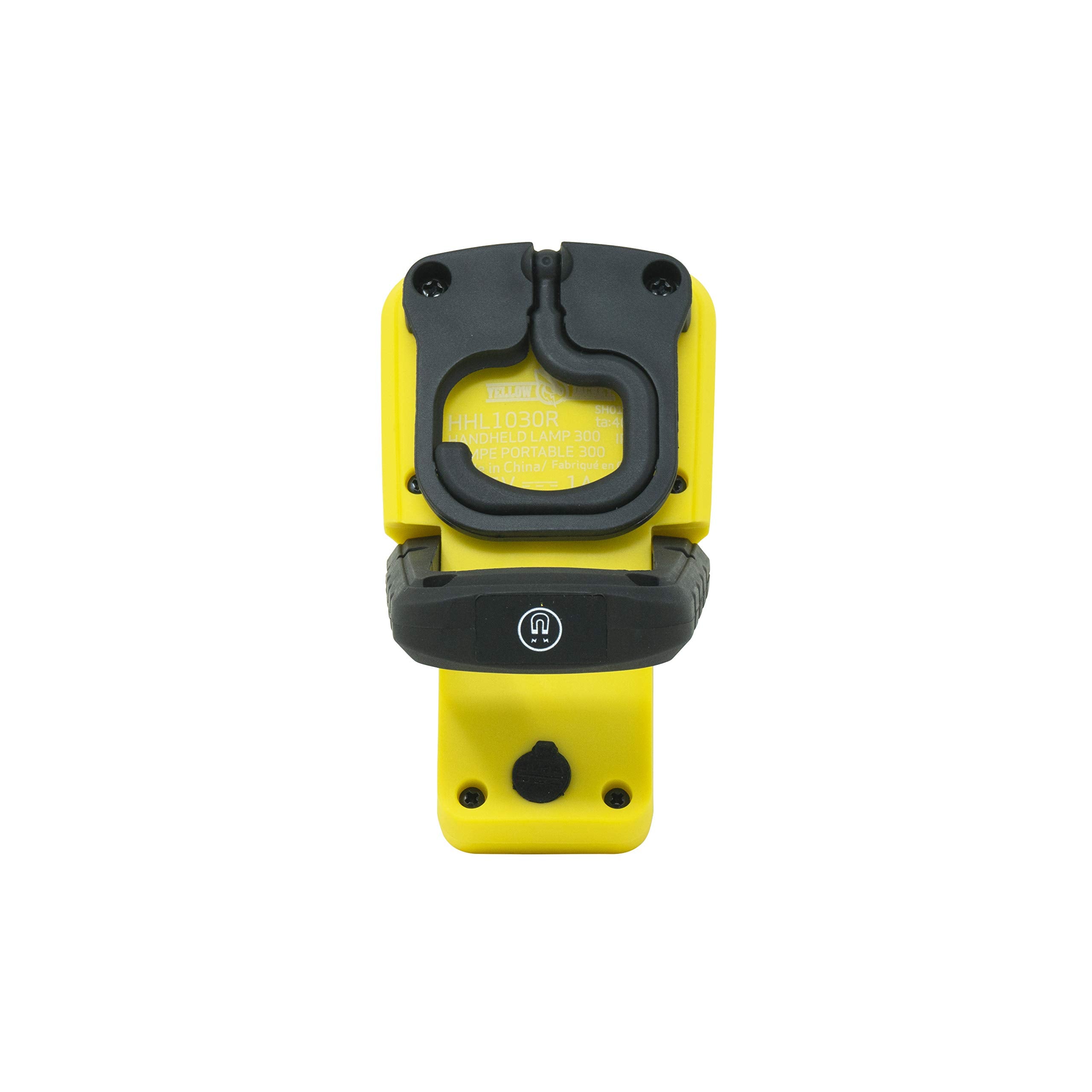 300 Lumen Yellow Jacket LED Rechargeable Handheld Task Light with Magnetic Base and Hang Hook, HHL1030R