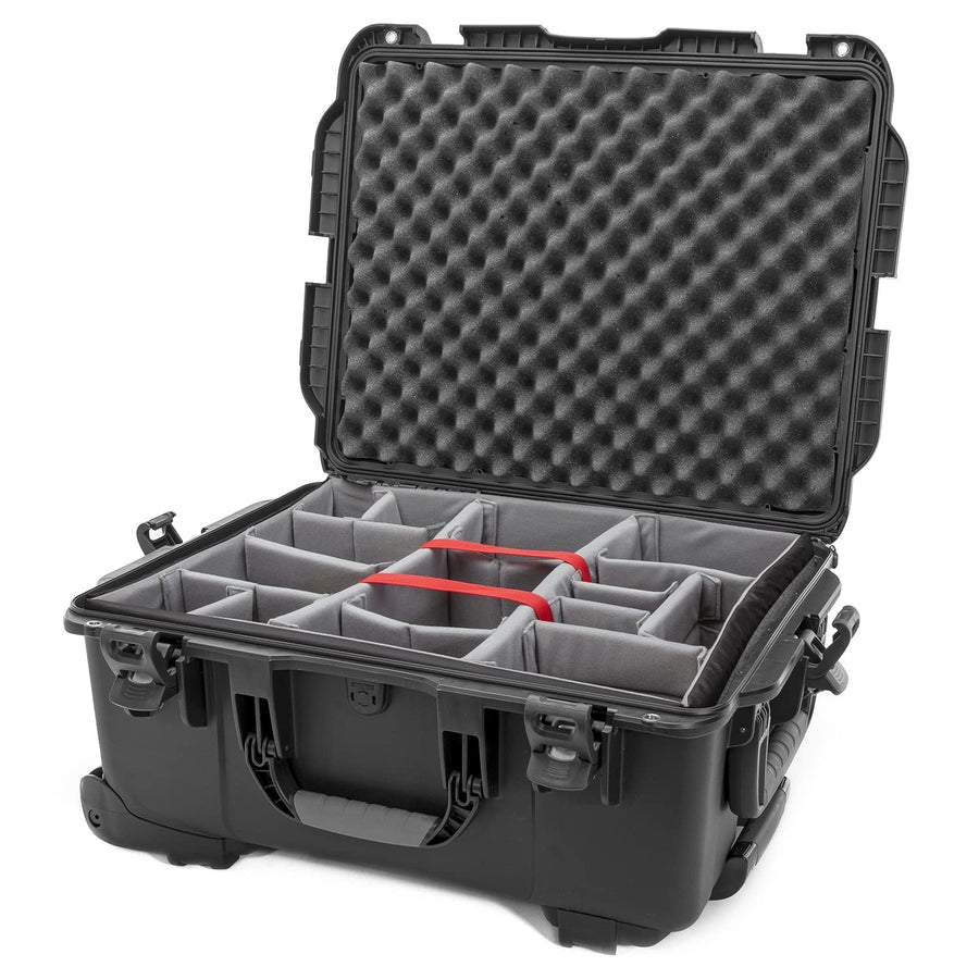 Waterproof Nanuk 955 Hard Case with Wheels and Padded Divider - Black