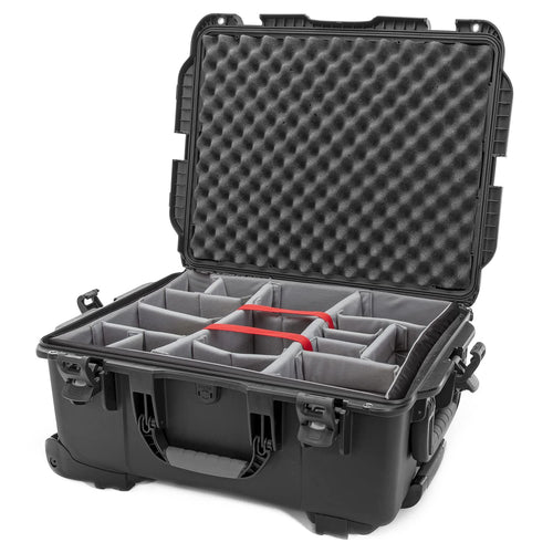 Waterproof Nanuk 955 Hard Case with Wheels and Padded Divider - Black
