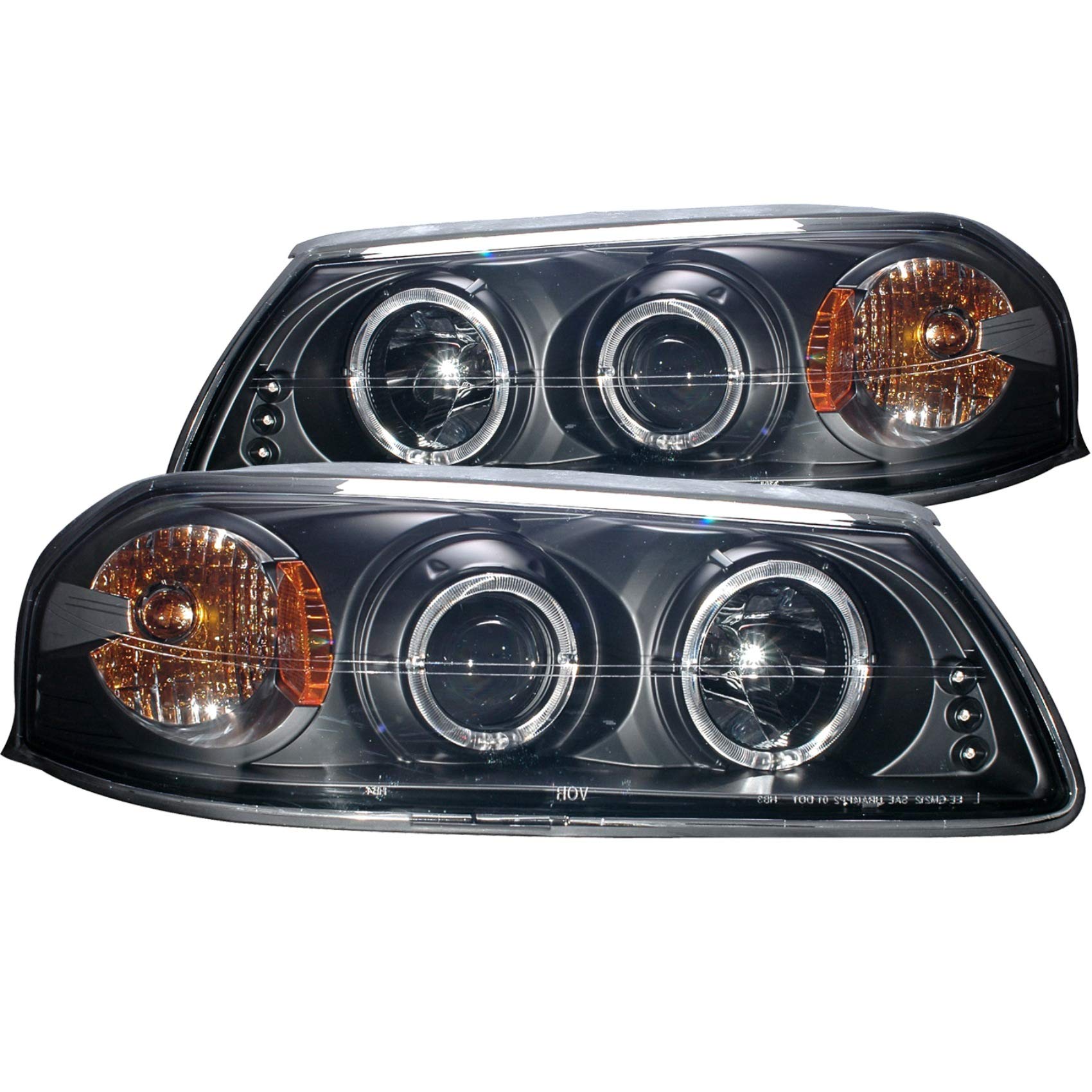 Black Clear ANZO USA Projector Halo Headlight for Chevrolet Impala - (Sold in Pairs)
