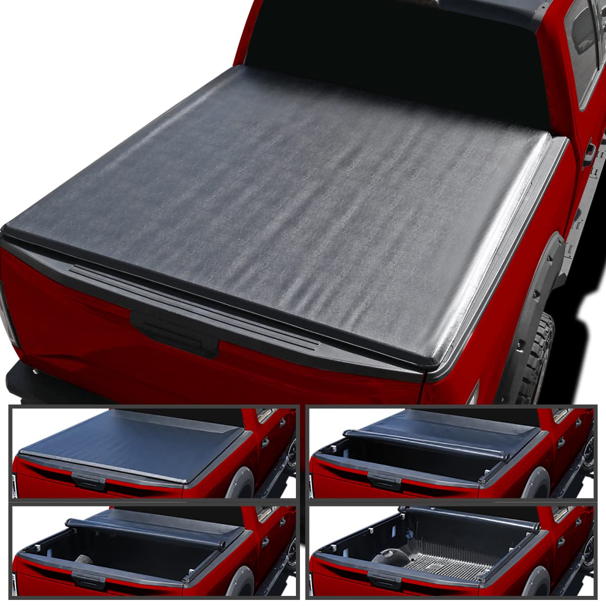 Roll Up Spec-D Tuning Vinyl Tonneau Cover Compatible with Ford F150 5'6" Short Bed 2004-2014