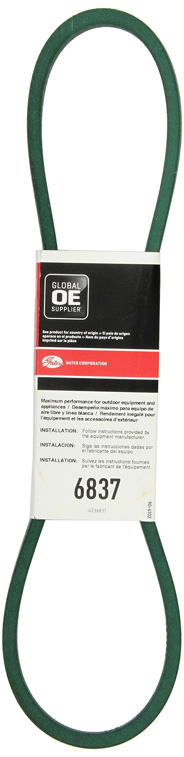 PoweRated Gates 6837 Medium Horse-Power FHP V-Belt, Green