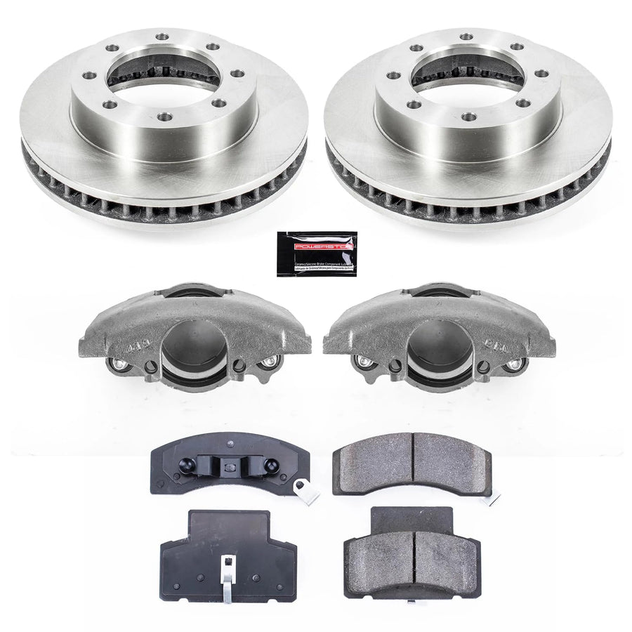 Power Stop KCOE7946 Replacement Autospeciality Front Caliper Kit- OE Rotors, Ceramic Brake Pads, Calipers For Chevrolet K3500 1992-2000, GMC K3500 1992-2000 [Model Specific]
