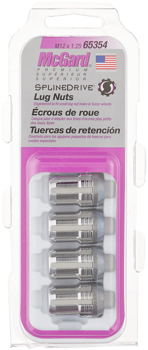 MCGARD Chrome Cone Seat 65354 SplineDrive Lug Nut Set (M12 x 1.25 Thread Size) - Set of 4