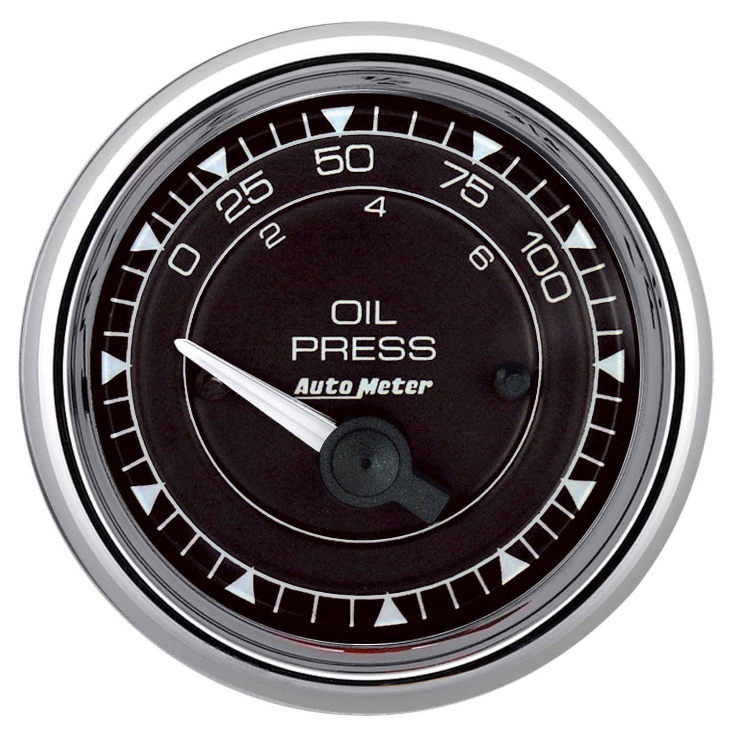 Oil Pressure Gauge Auto Meter 9727, 0-100 PSI, Chrono Chrome