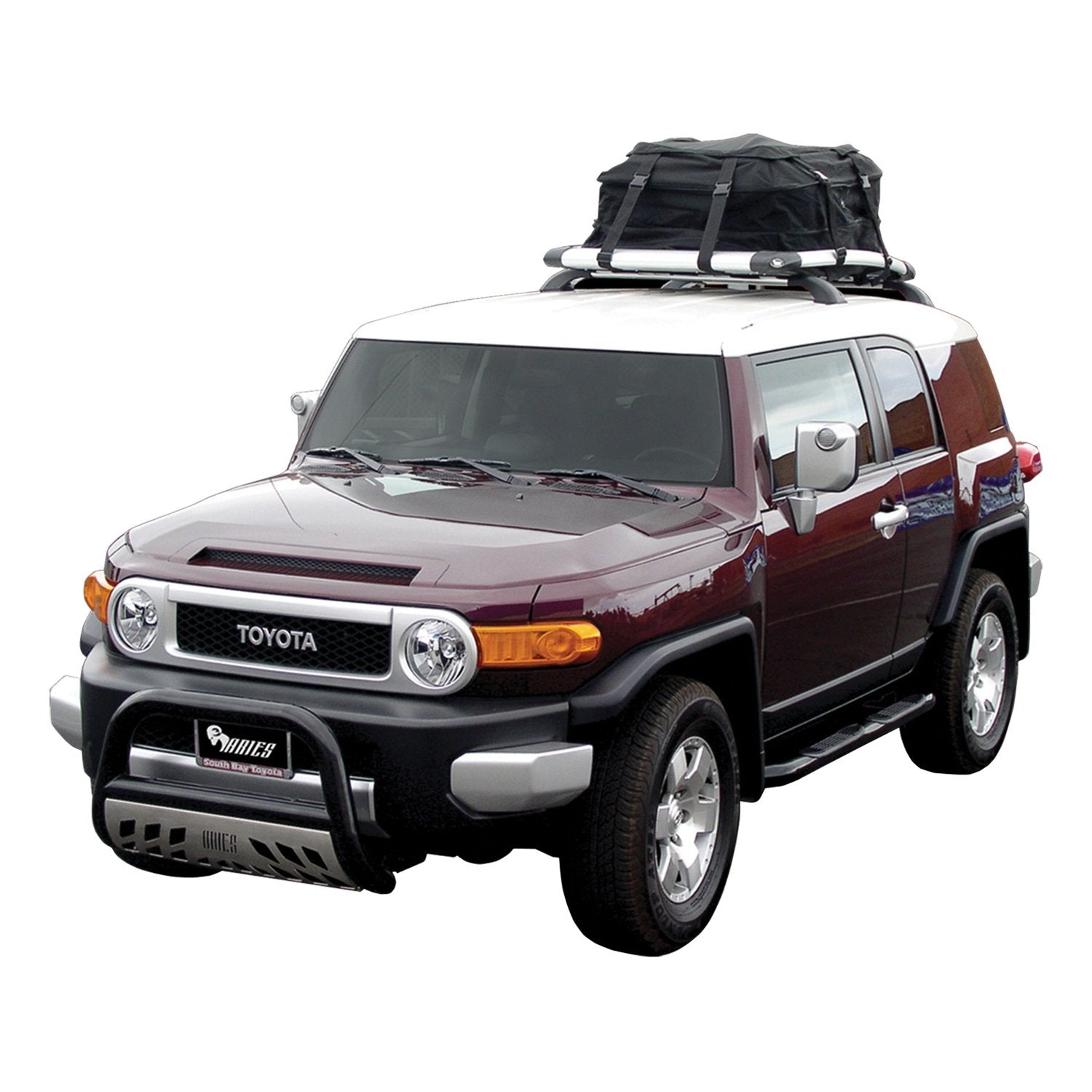 3-Inch ARIES Black Steel Bull Bar, No-Drill, Select Toyota FJ Cruiser