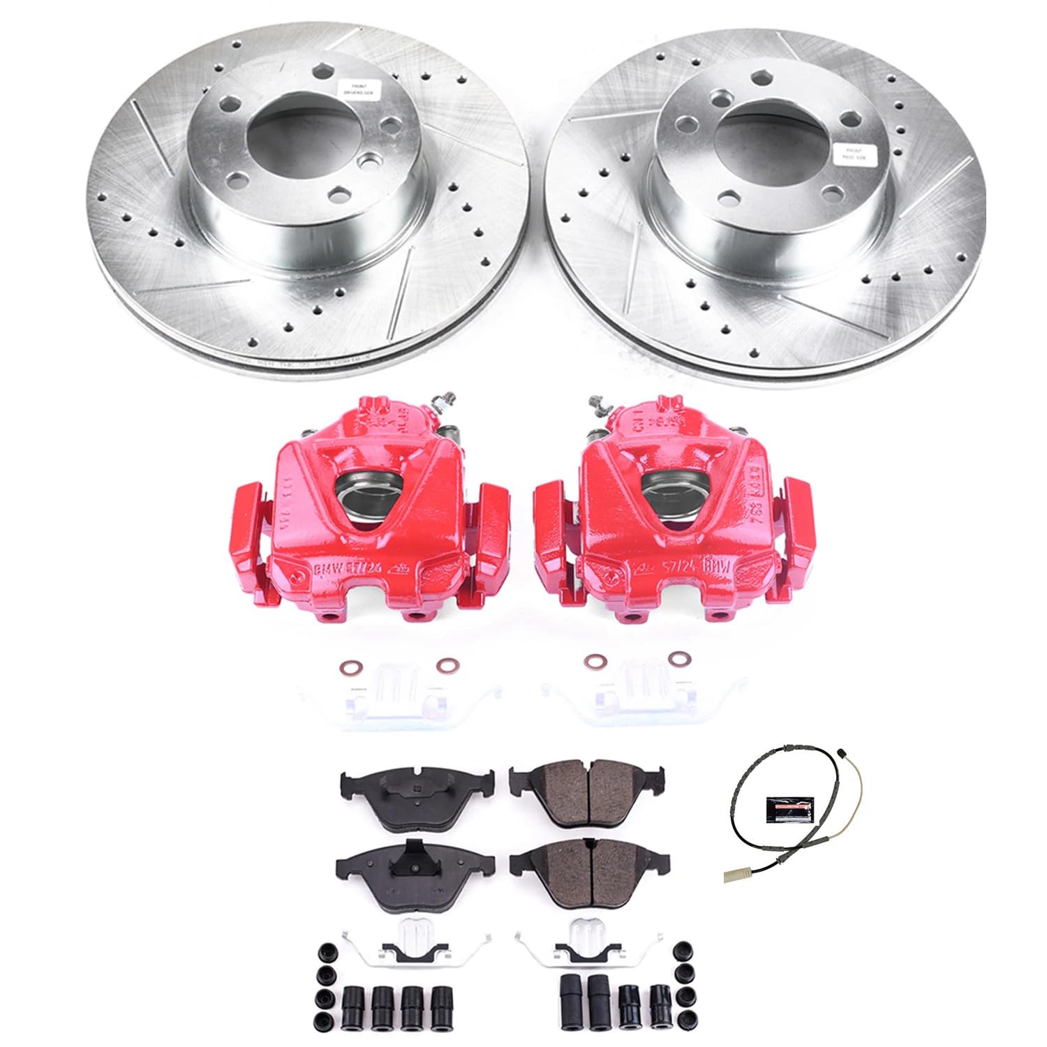 Power Stop Z23 KC7026 Evolution Sport Front Brake Caliper Kit- Brake Rotors, Brake Pads and Brake Calipers For BMW X1 2013-2015 [Model Specific]