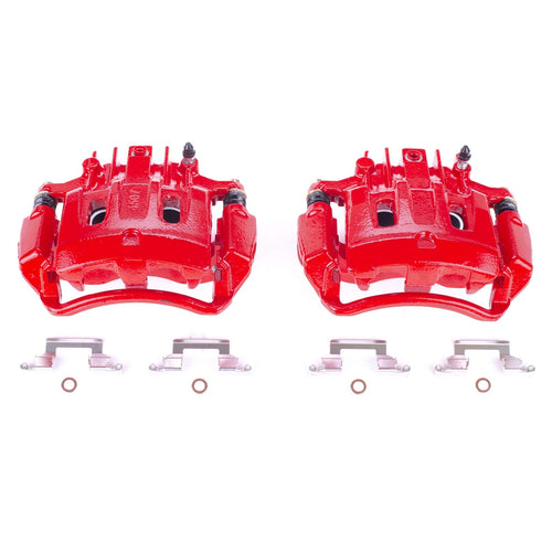 Power Stop Rear S4690 High-Temp Pair of Red Powder Coated Calipers for Ford Excursion 2000, Ford F-250 Super Duty 1999-2000, Ford F-350 Super Duty 1999-2000 [Model Specific]