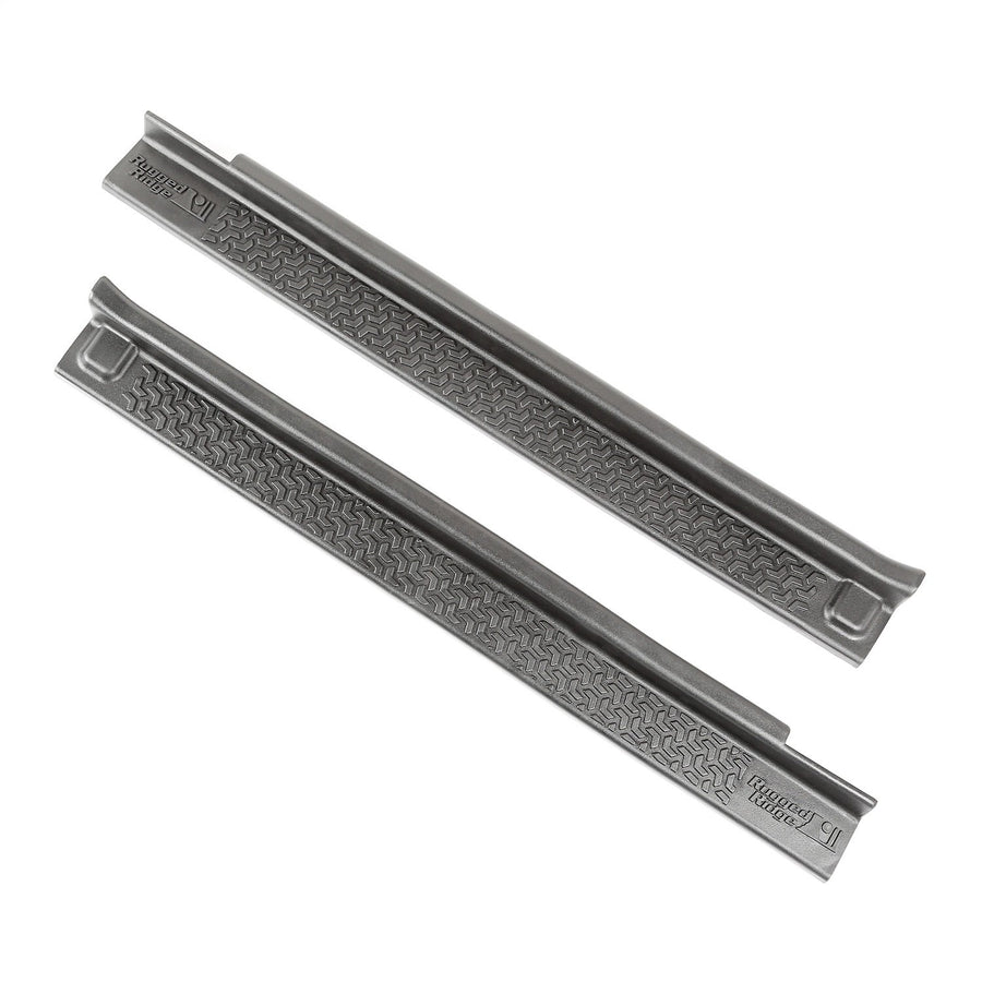 All-Terrain Rugged Ridge Entry Guards for Jeep Wrangler JK | 2-Piece Set, No Drill | Black Thermoplastic | 11216.2 | Fits 2007-2018 Jeep Wrangler JK 2-Door