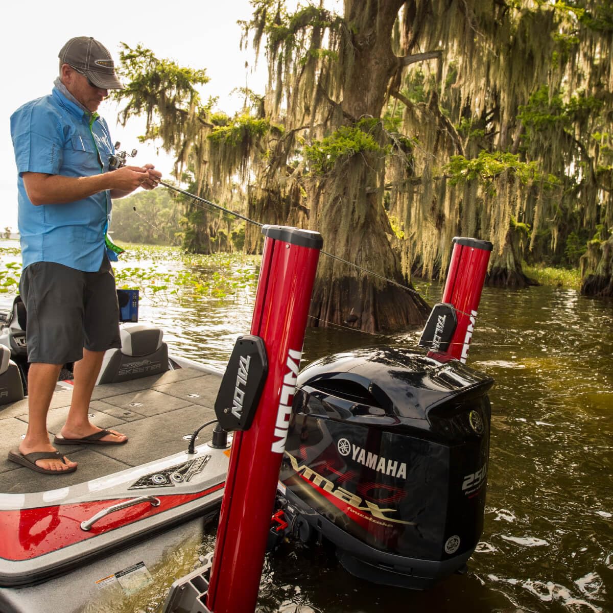 Minn Kota Shallow Water Talon Anchor for Fishing Boats – 12 Ft., Red/Black