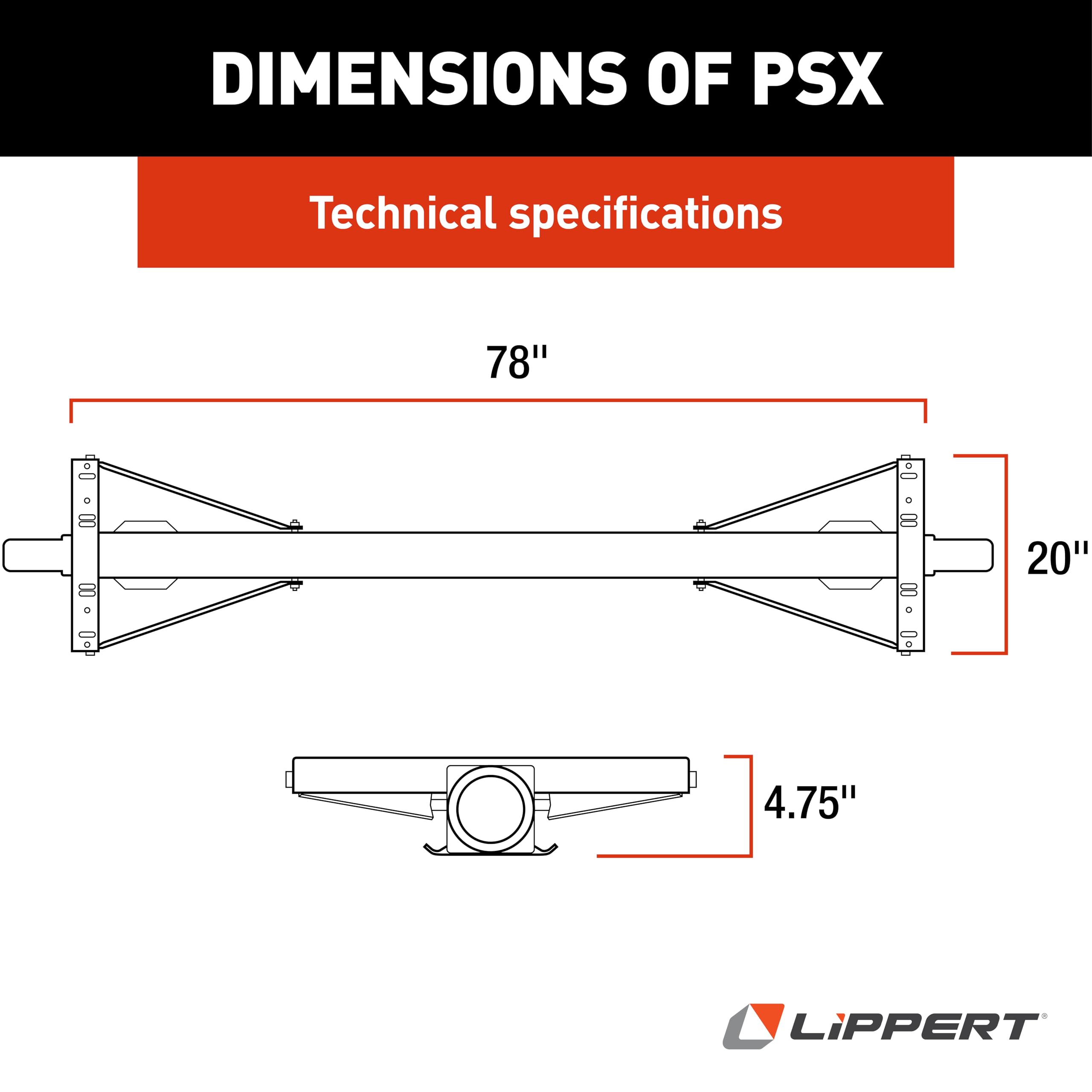 Lippert PSX1 RV Power Stabilizer High-Speed Jack System with White Switch Kit, White Hatch Box, Automatic Adjustment, Powder-Coated Steel Frame, Up to 30" Extension - 2025012487
