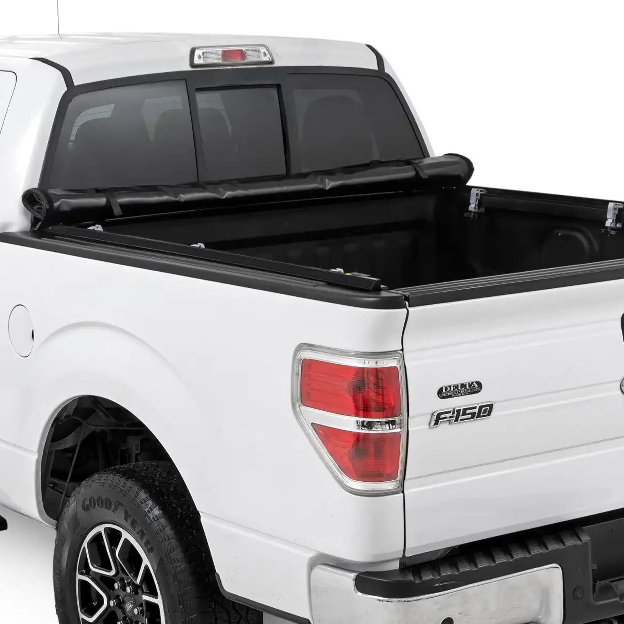 Soft Roll Up Rough Country Truck Bed Tonneau Cover for Ford F-150 (2004-2014) - Fits 5'7 (67.1") Bed, Weatherproof Bed Cover