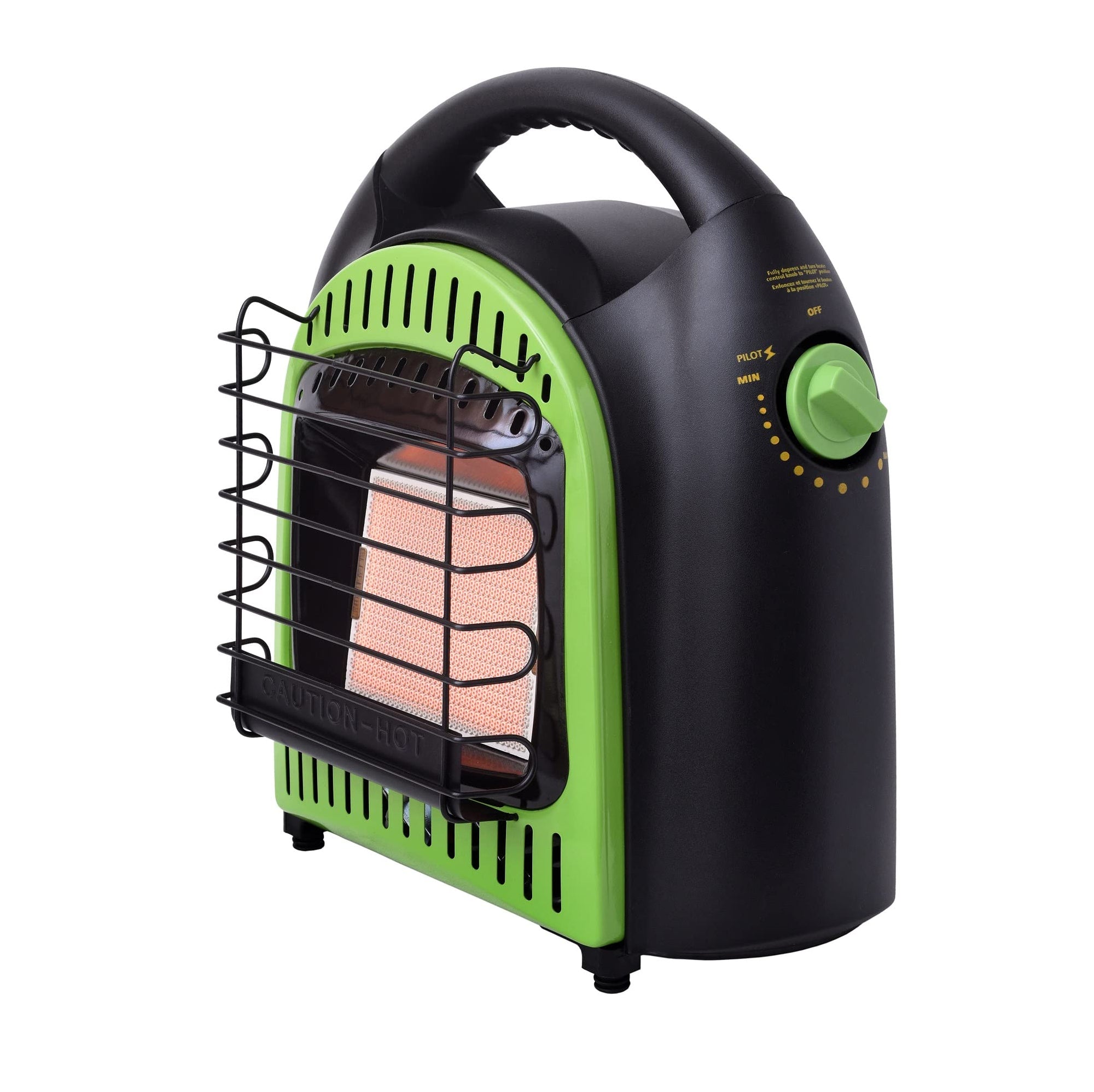 Flame King 10,000 BTU YSN-CHS10 Portable Propane Space Radiant Heater Indoor* & Outdoor for Camping, Garage, Ice Fishing, Patio, Green/Black 10K