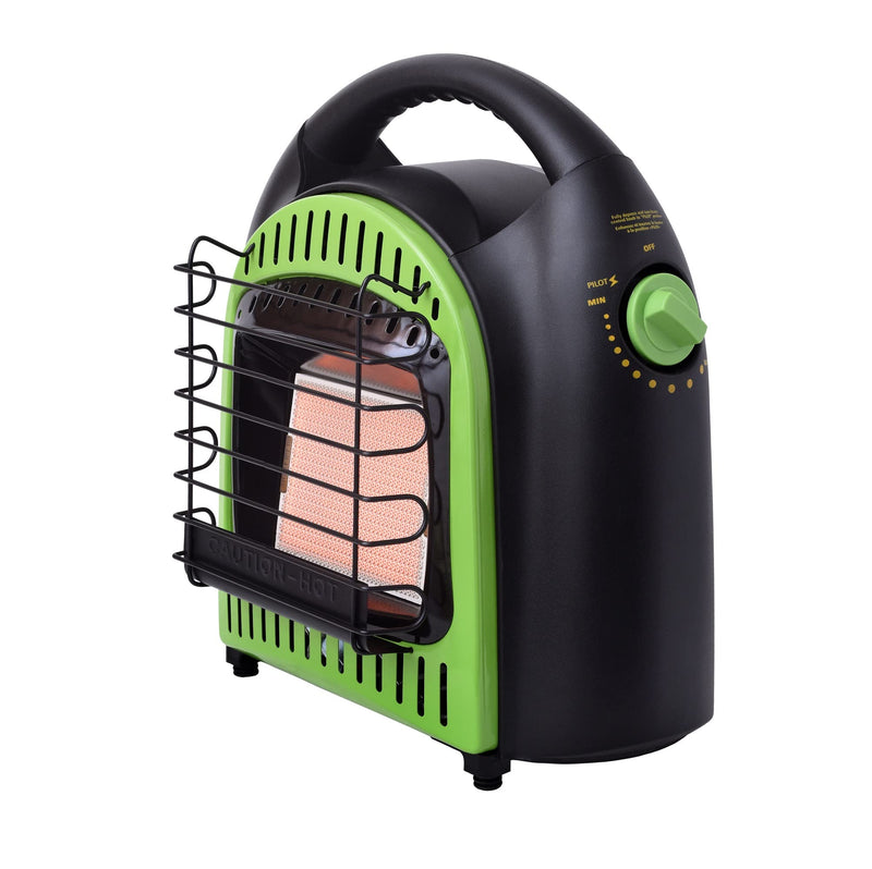 Flame King 10,000 BTU YSN-CHS10 Portable Propane Space Radiant Heater Indoor* & Outdoor for Camping, Garage, Ice Fishing, Patio, Green/Black 10K