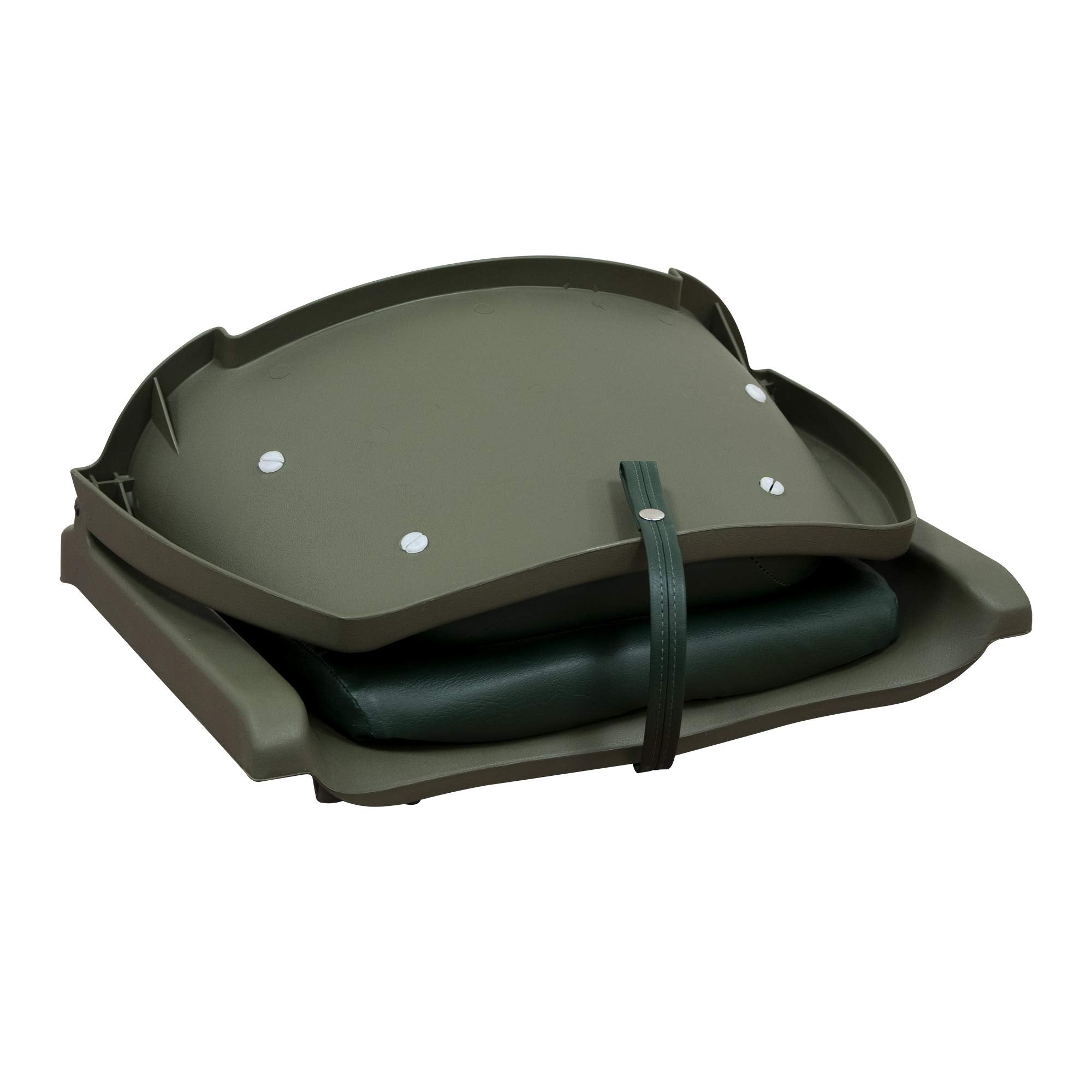 8WD139 Series Wise Molded Fishing Boat Seat with Marine Grade Cushion Pads, Green Shell, Green Cushion