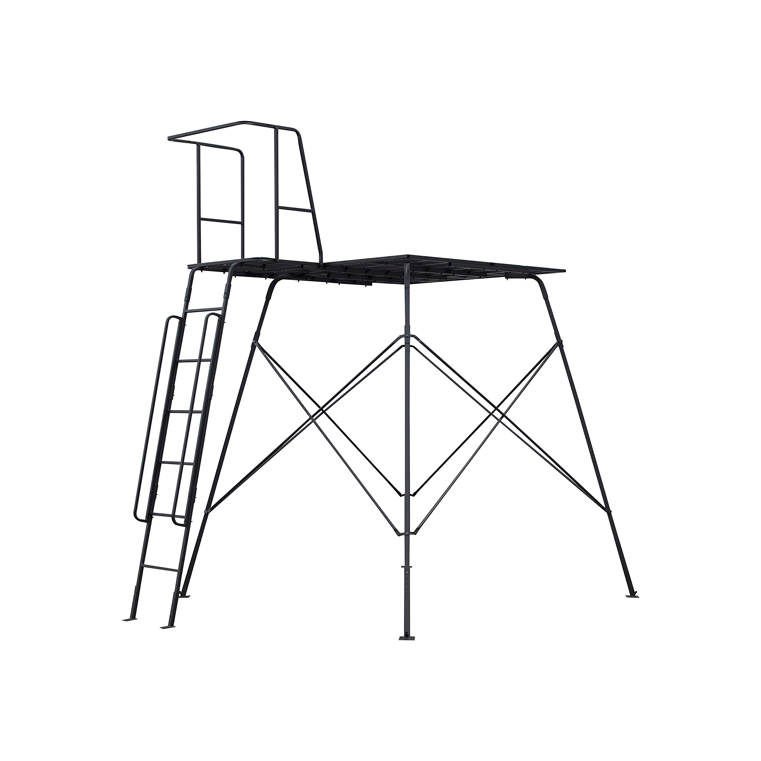 CAGE™ 8' Tower Permanent Hub Blinds, Hunting Tower, 66" x 66" Platform, 800 lb. Capacity, Easy To Assemble, Heavy-Duty Steel Mesh, 66" x 66". CTR3008