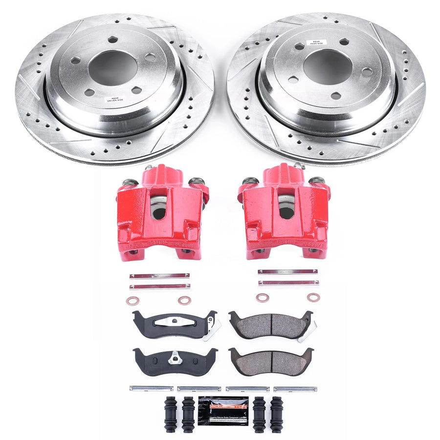 Power Stop Z23 Evolution KC1368 Rear Brake Caliper Kit- Brake Rotors, Brake Pads, Brake Calipers For Ford Crown Victoria, Mercury Grand Marquis, Mercury Marauder [Model Specific]