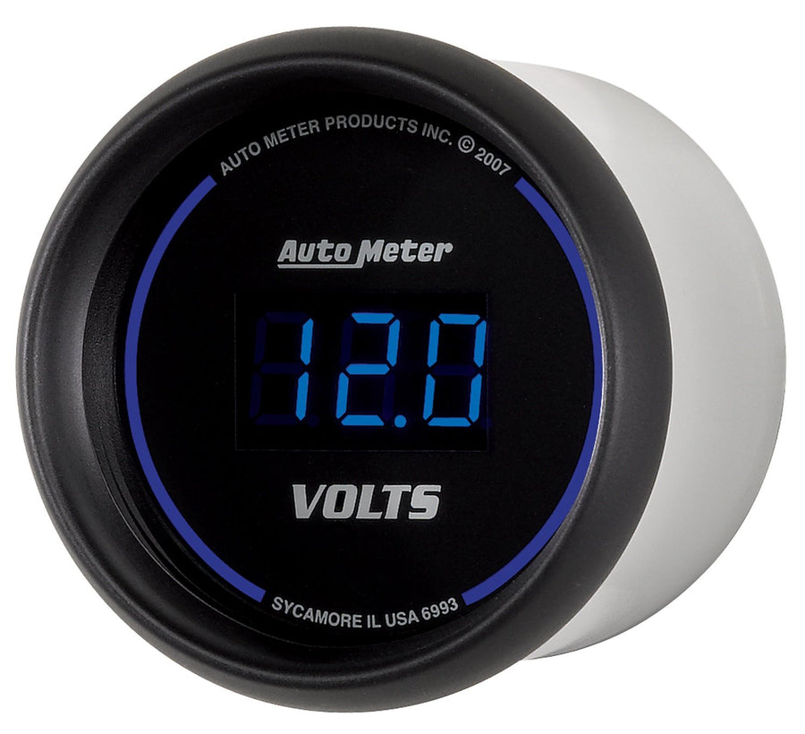 Cobalt Auto Meter Digital Voltmeter Gauge 2.3125 in. 6993