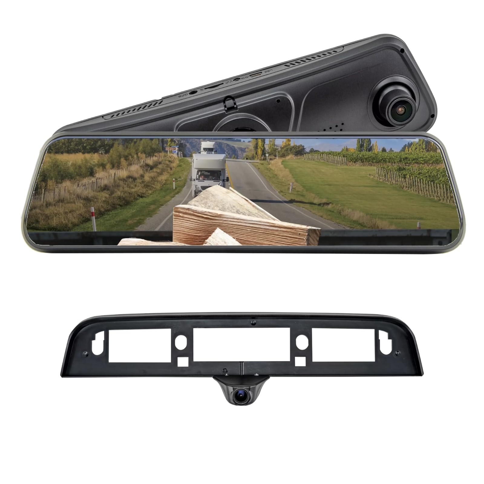 FullVUE Mirror Vision System Brandmotion FVMR-1171 fits 2021-2025 Ram 1500 | Automatic Brightness Adjustment | Anti-Glare Tempered Glass Screen | Provides Clear View with Night Vision
